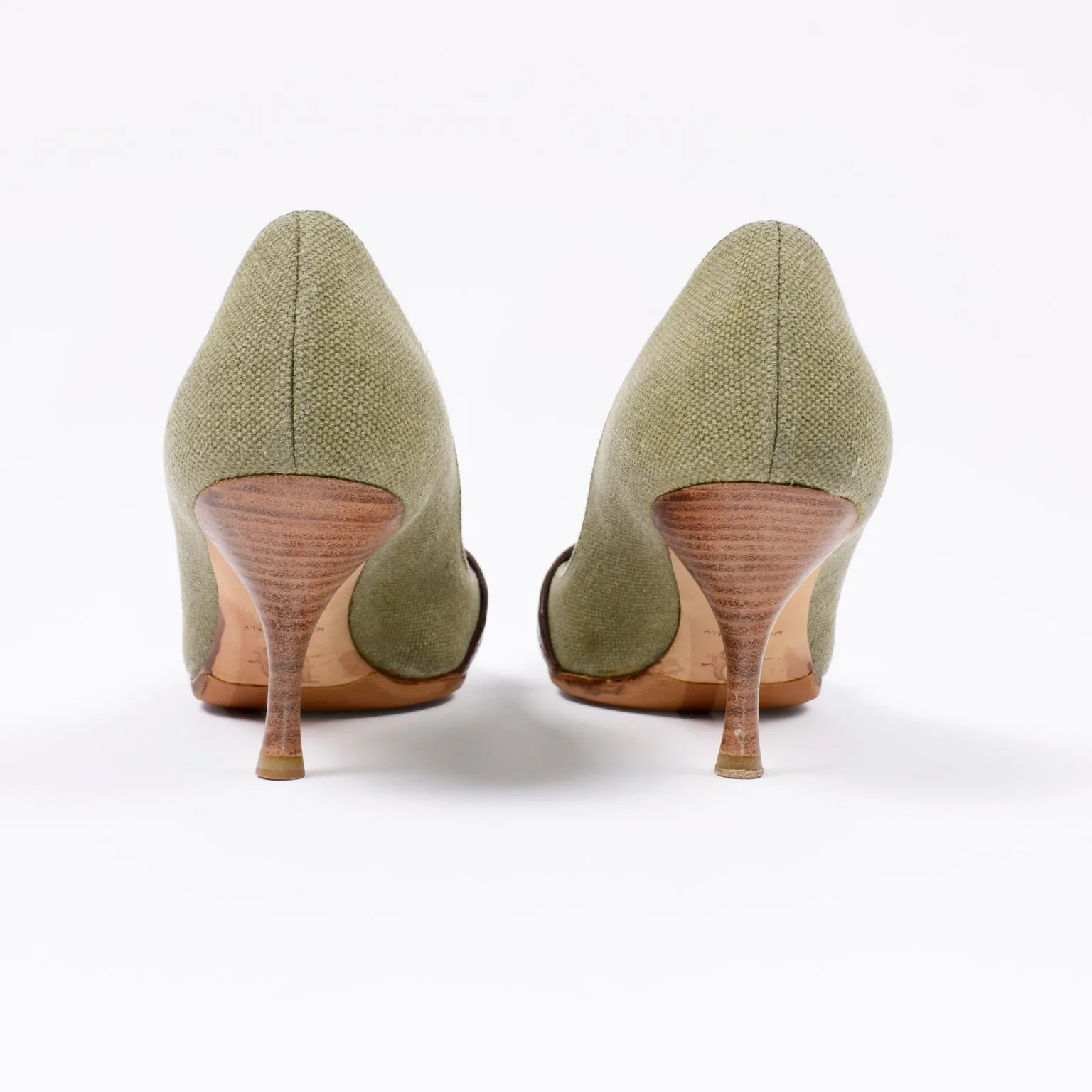 2003 Christian Dior Shoes Green and Brown Pointed Toe Pumps