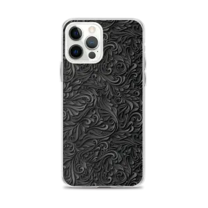 3D Black Ornament Pattern iPhone Case