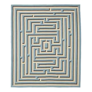 3D Greek Key Flatweave Rug