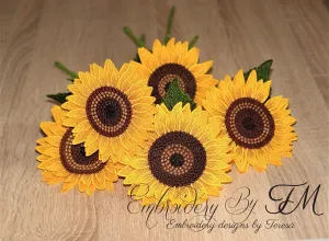 3D sunflower / 5x7 hoop