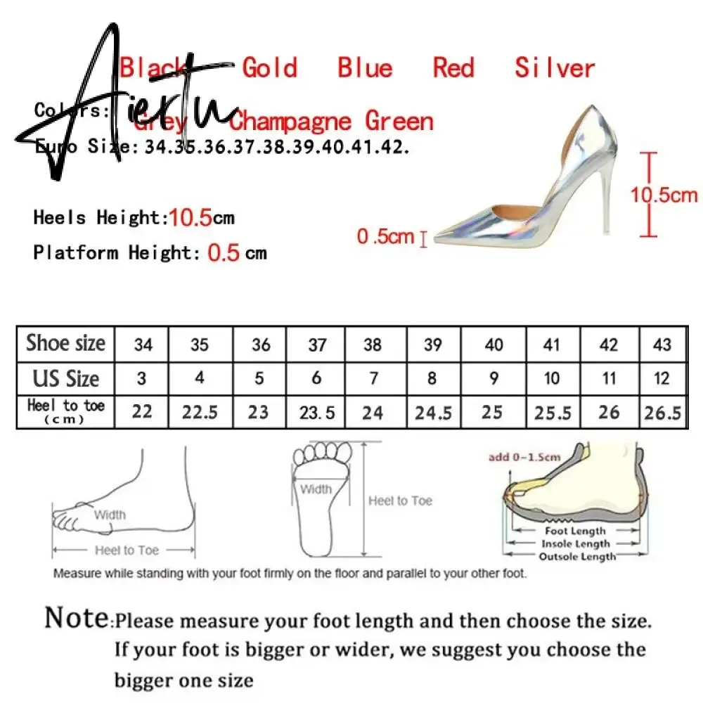 Aiertu New Fashion Patent Leather Office Pumps High Heels Shoes Women Sexy Pointed toe Shallow Party Wedding Shoes
