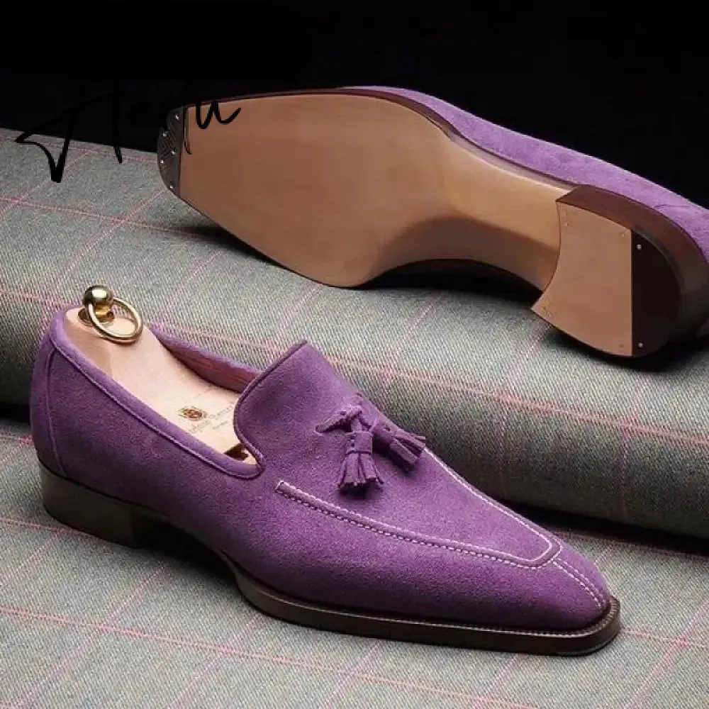 Aiertu New Men Shoes Low Heel Fringe Shoes Dress Shoes Brogue Shoes Spring Ankle Boots Vintage Classic Male Casual Yk294
