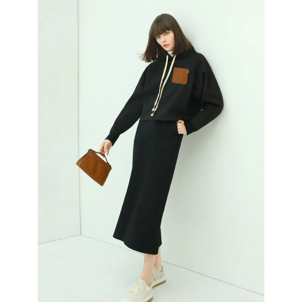 Airy Embossed Hooded Sweater