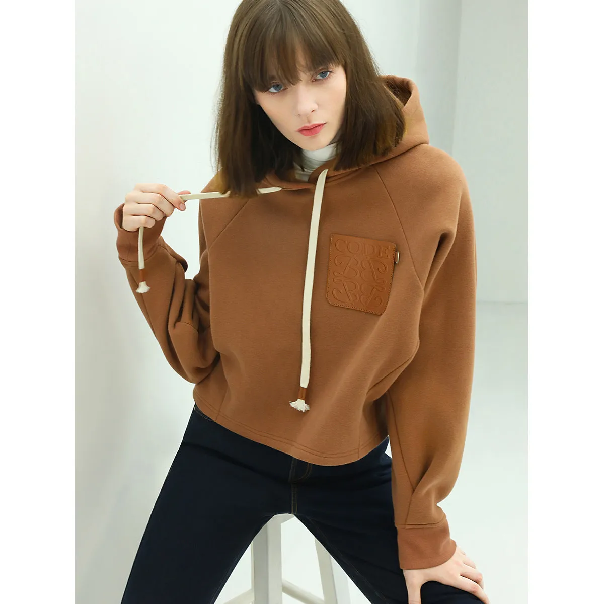 Airy Embossed Hooded Sweater