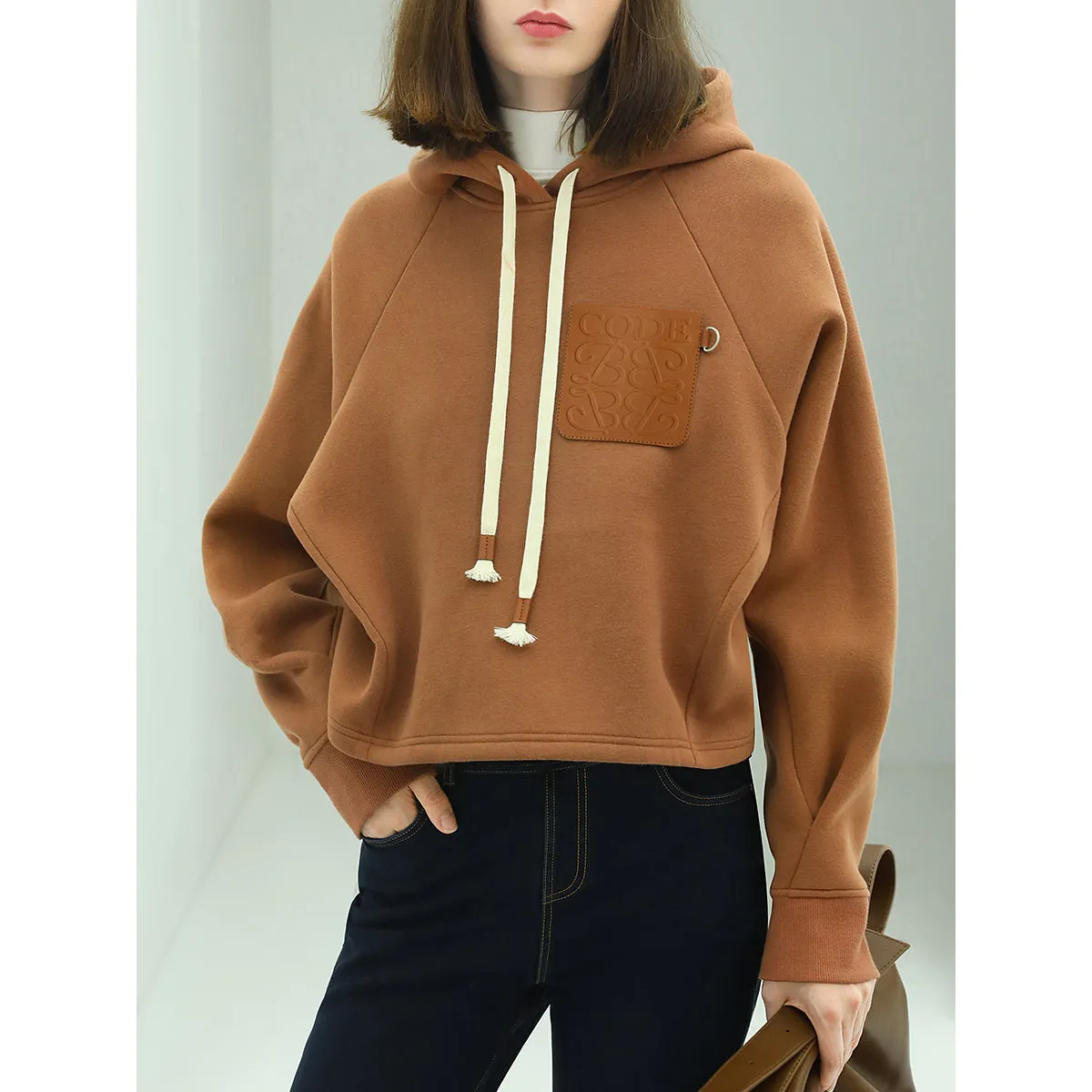 Airy Embossed Hooded Sweater