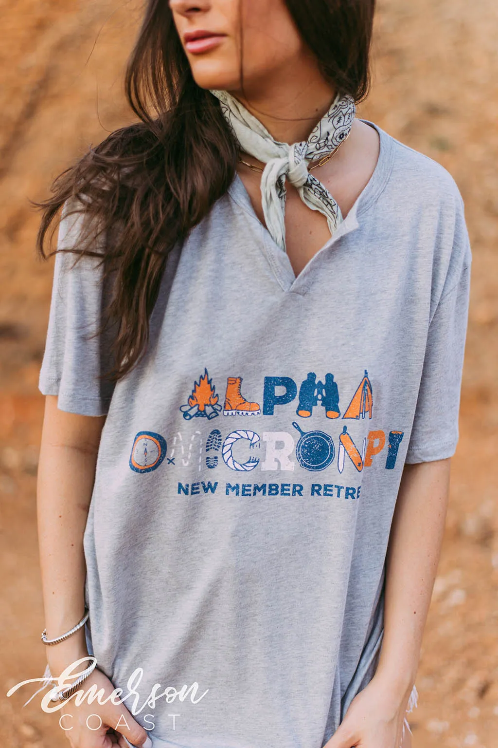 Alpha Omicron Pi New Member Retreat Notch Tee