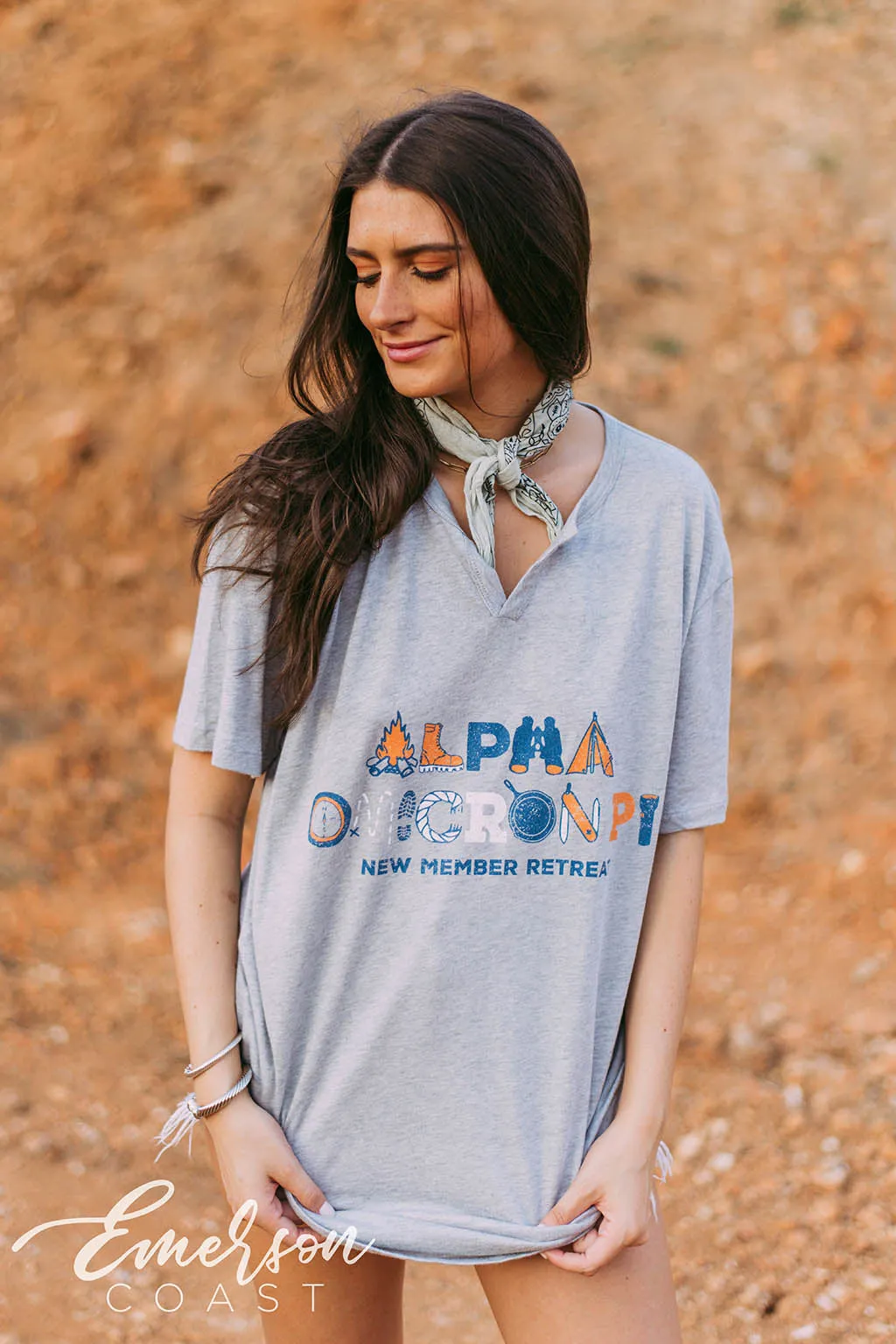 Alpha Omicron Pi New Member Retreat Notch Tee