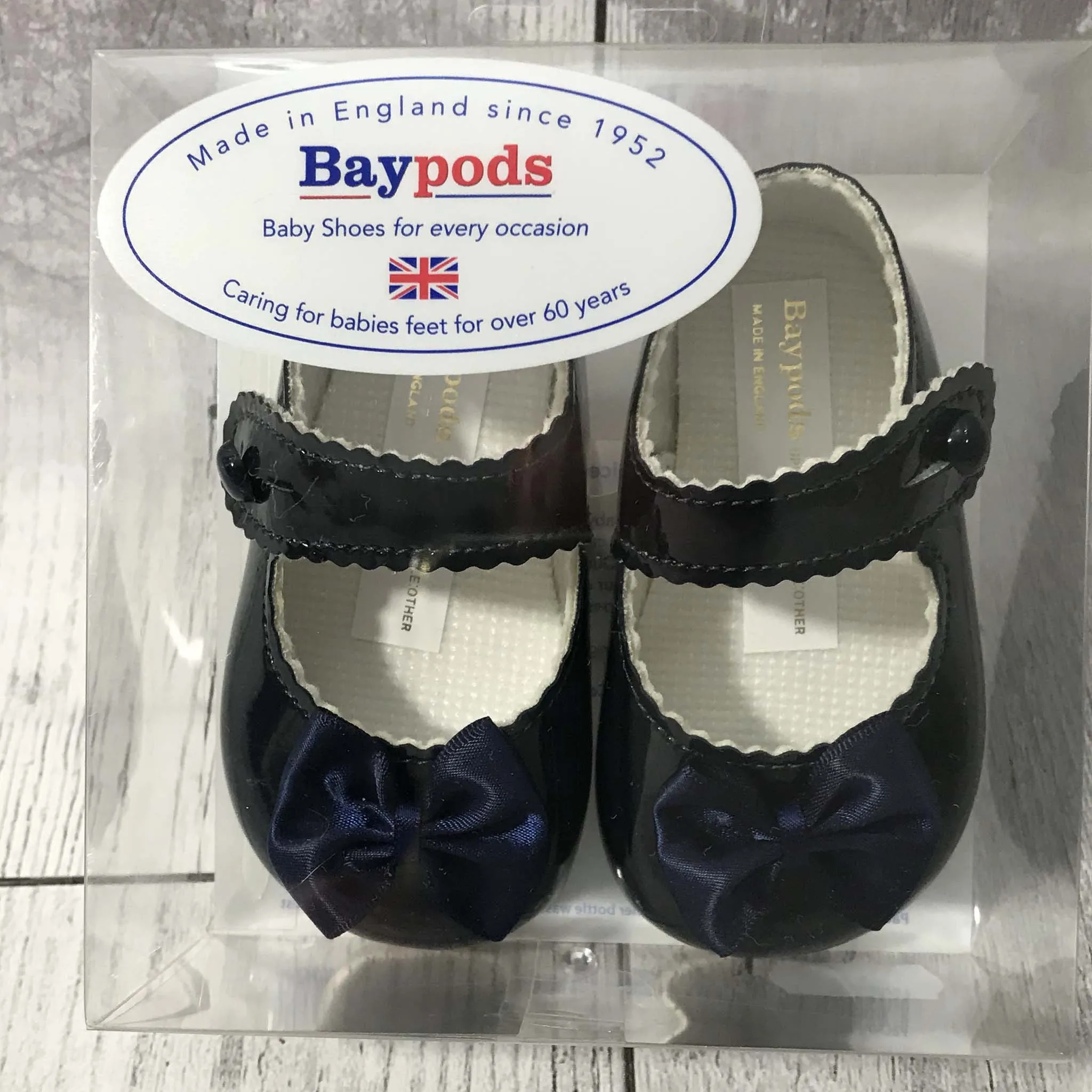 Baby Girl Navy Blue Pram Crib Shoes