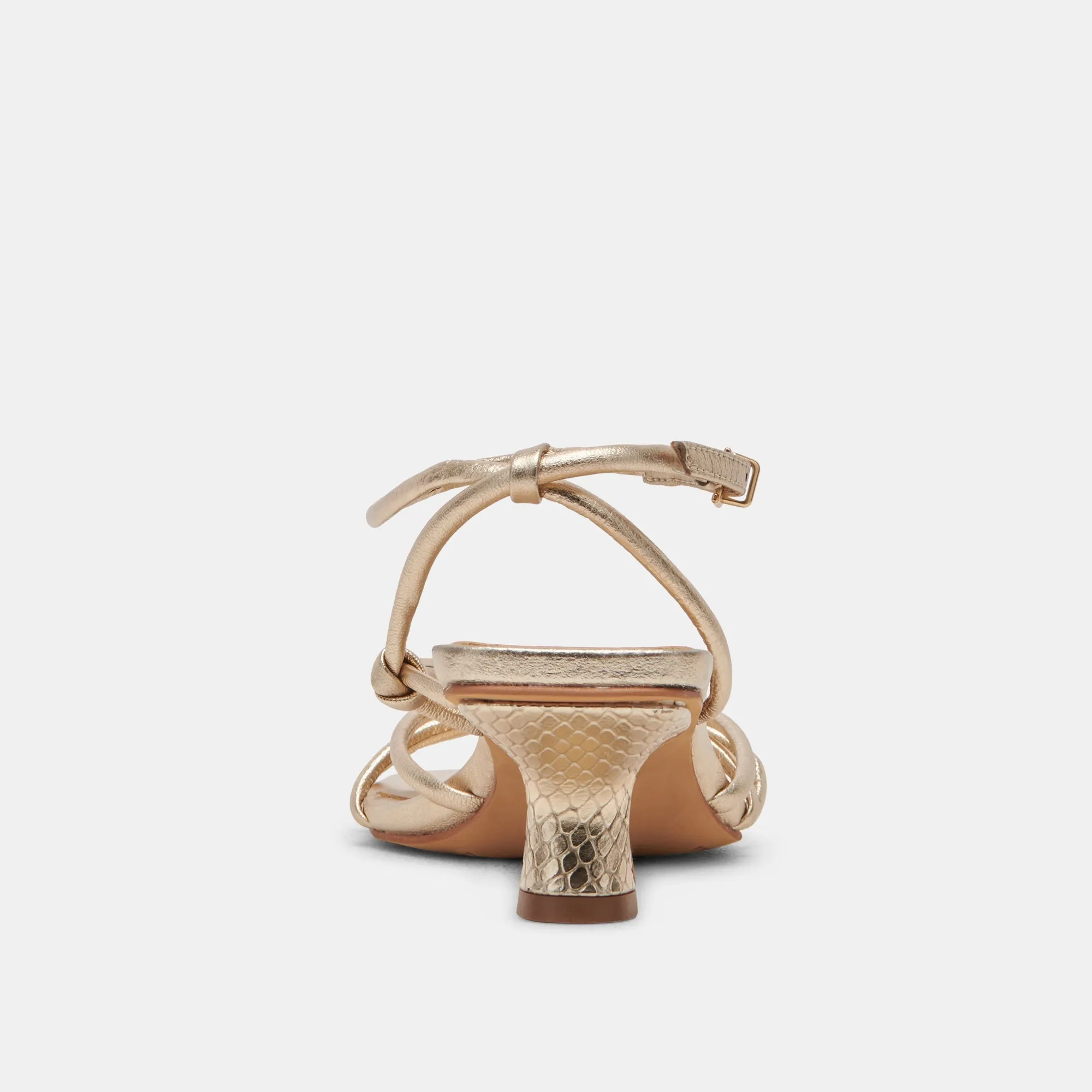 BEV HEELS GOLD METALLIC LEATHER - re:vita