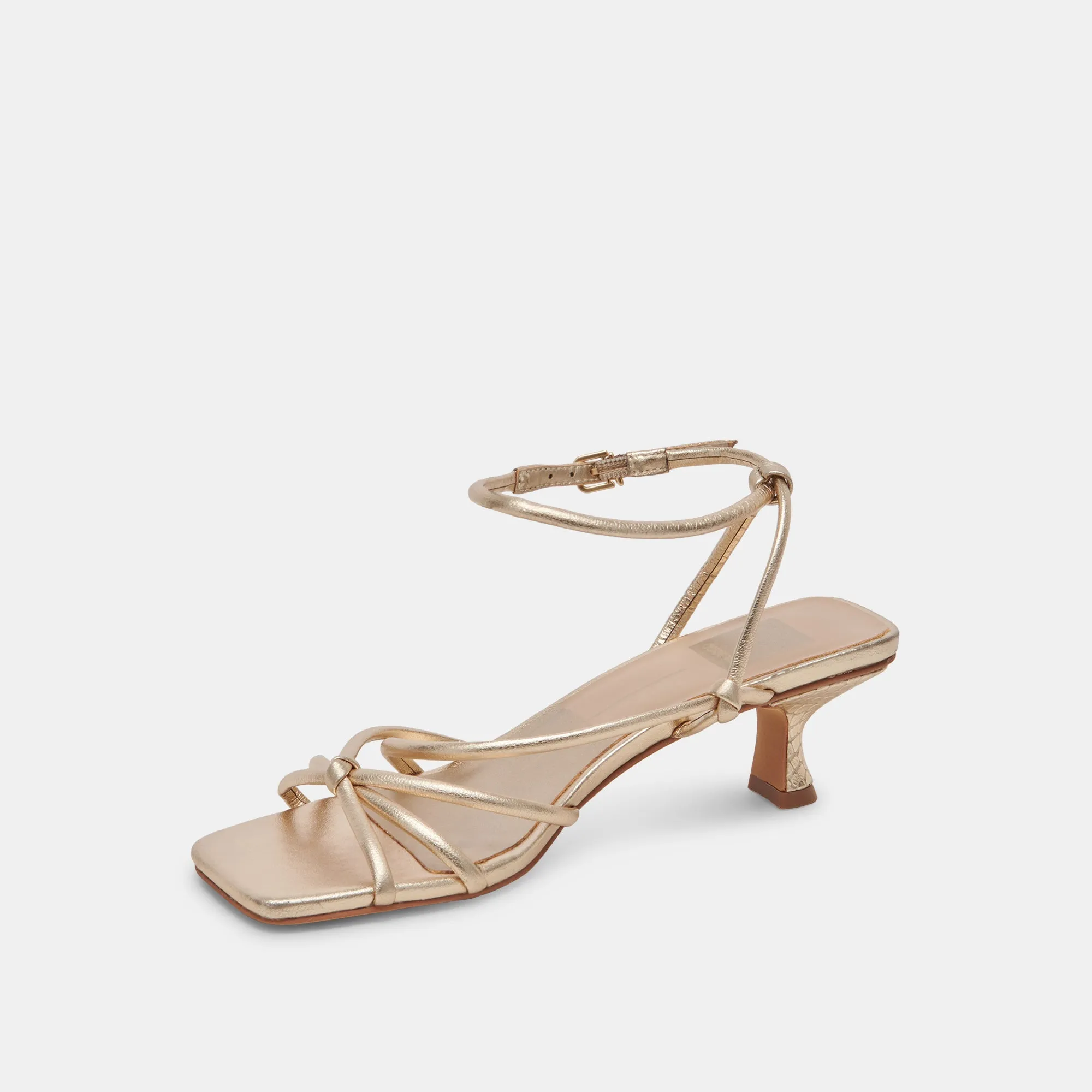 BEV HEELS GOLD METALLIC LEATHER - re:vita