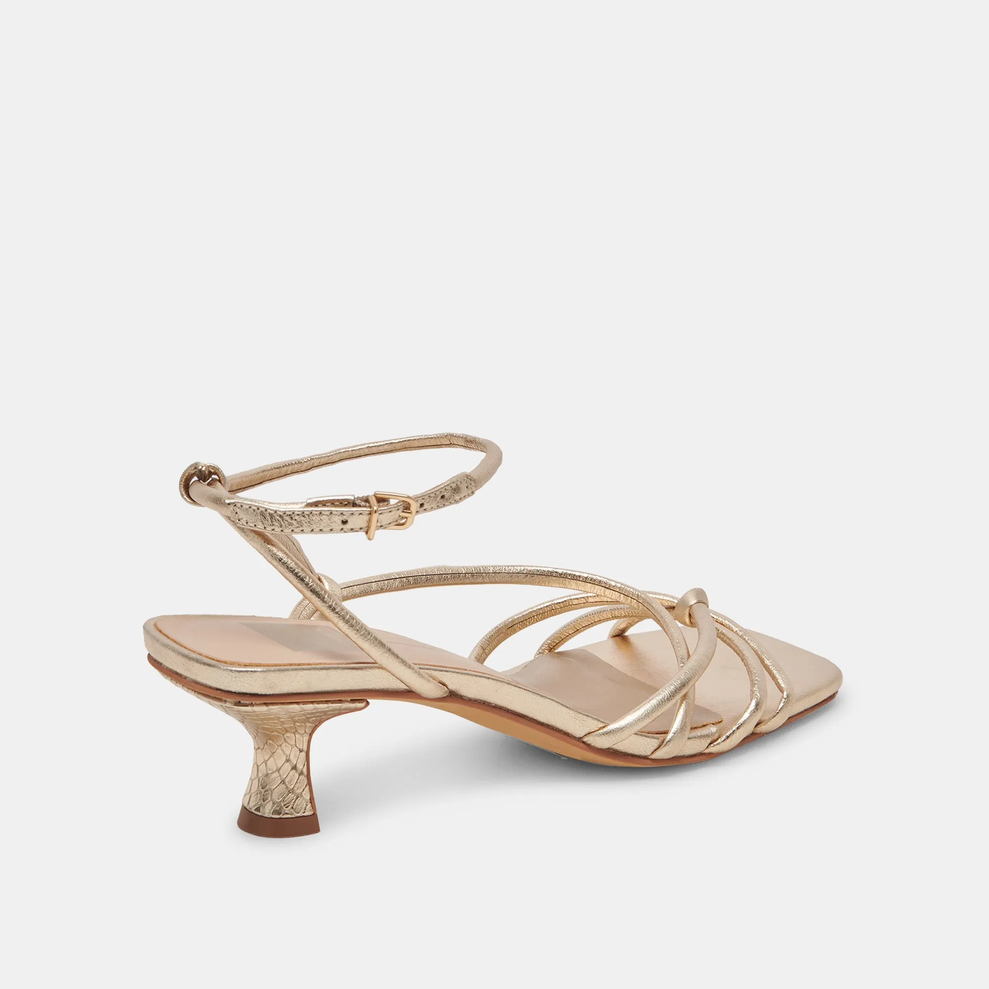 BEV HEELS GOLD METALLIC LEATHER - re:vita