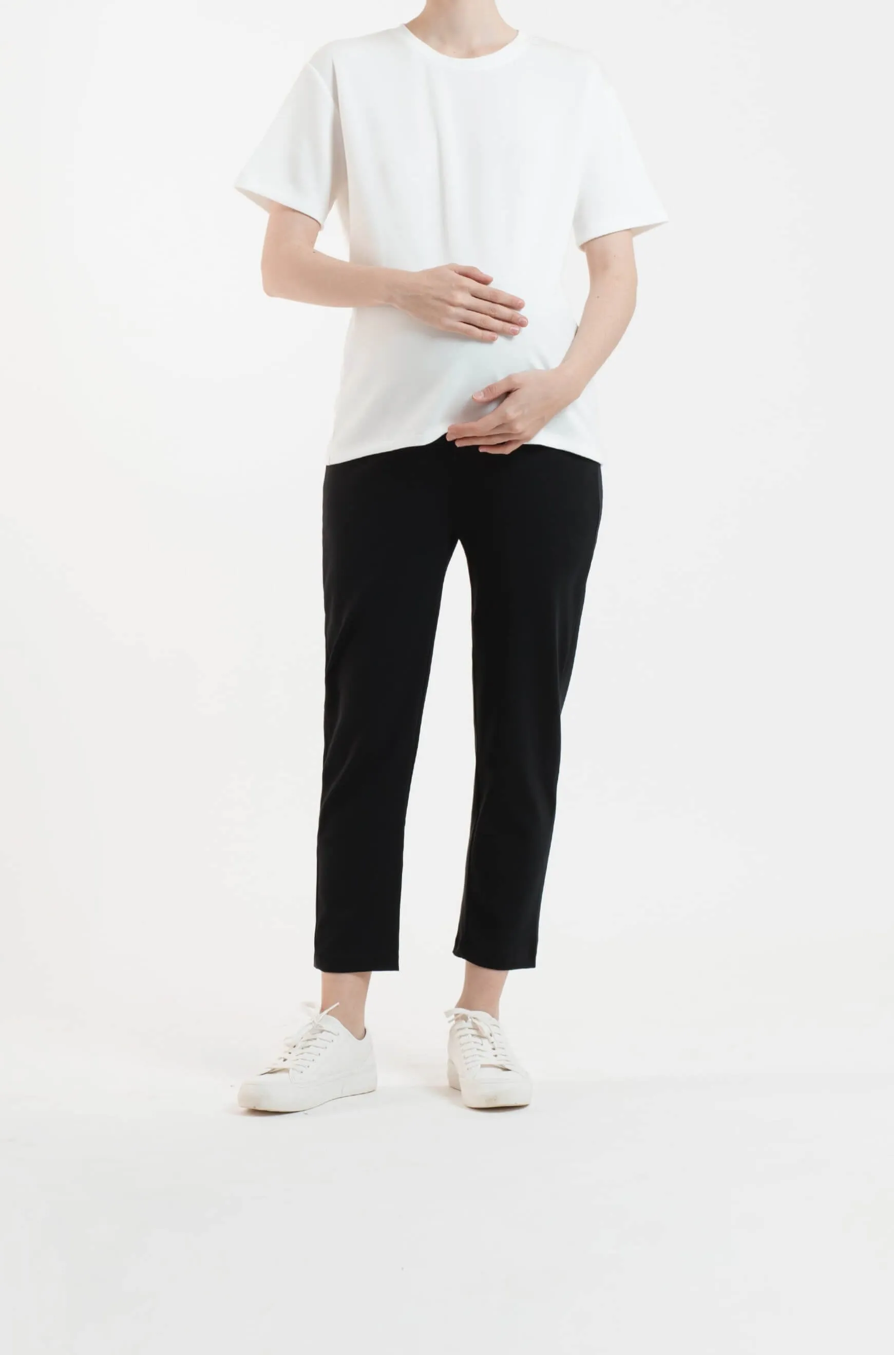 Black Airy Bamboo Maternity Pants