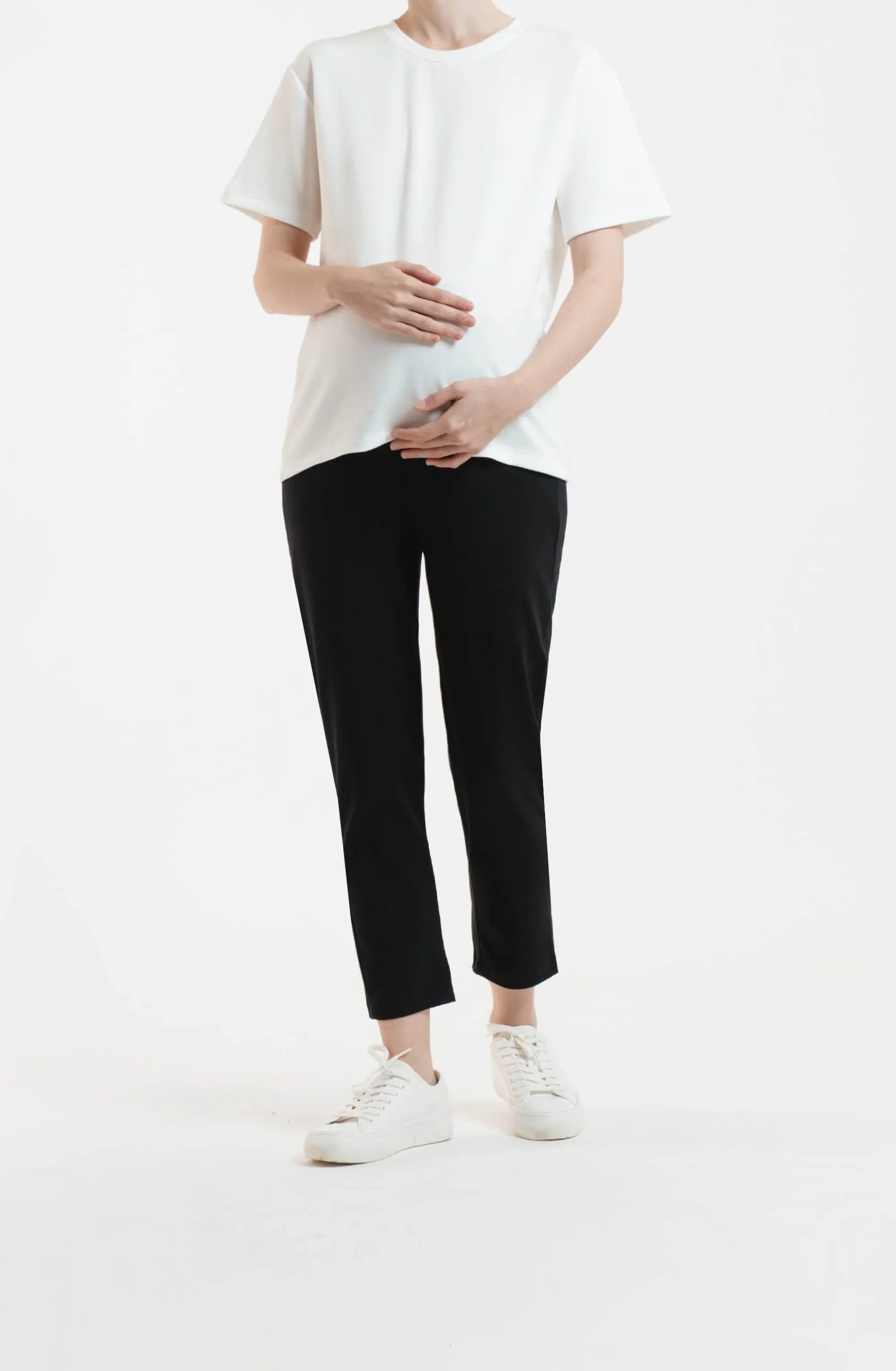 Black Airy Bamboo Maternity Pants