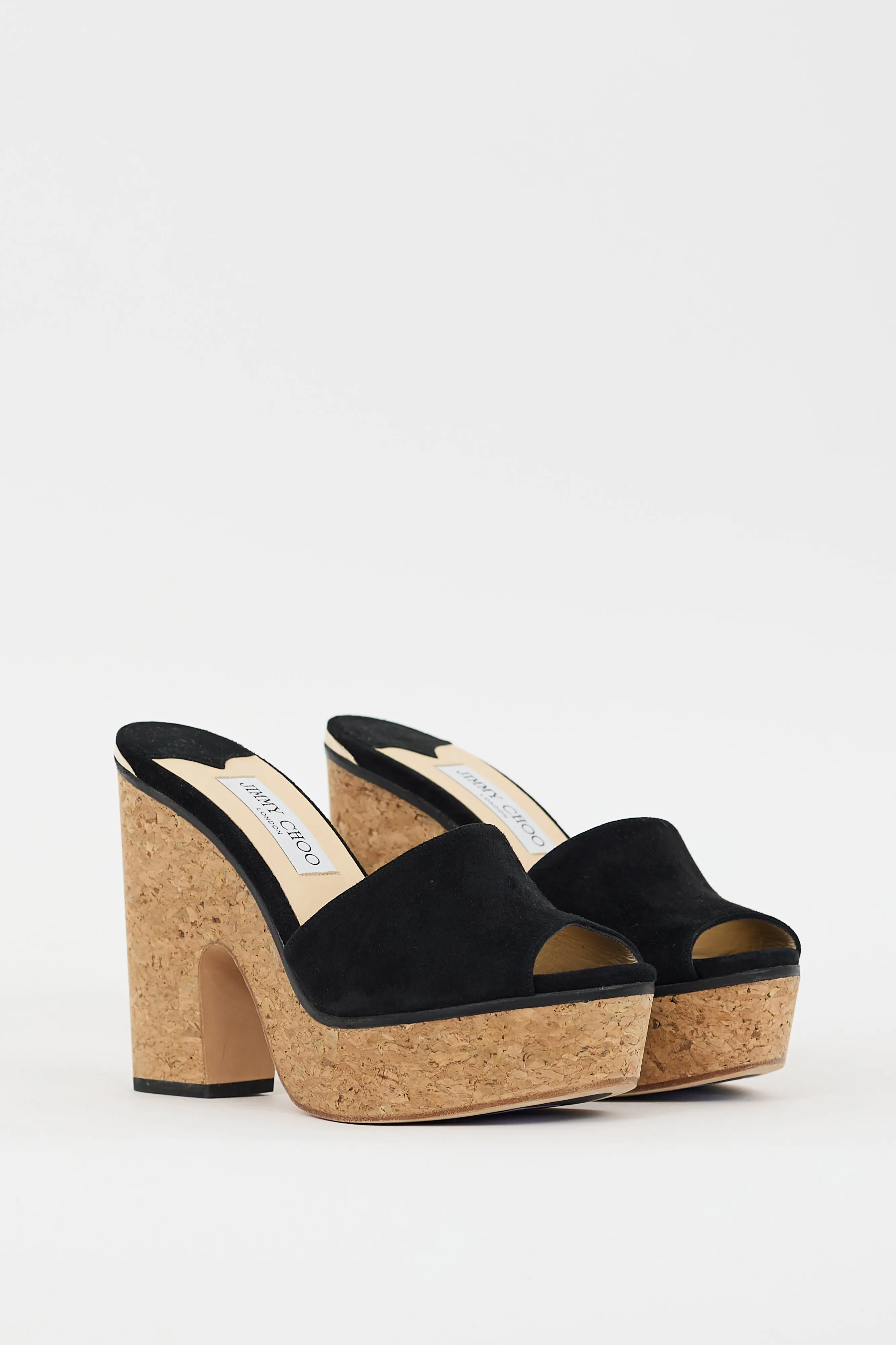 Black & Brown Suede Deedee Platform Heel