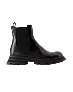 Black Leather Chelsea Boots