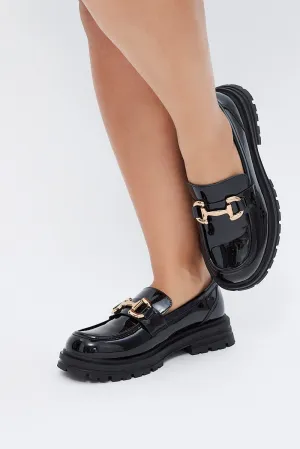 Black Wide Fit Chunky Sole Buckle Loafers