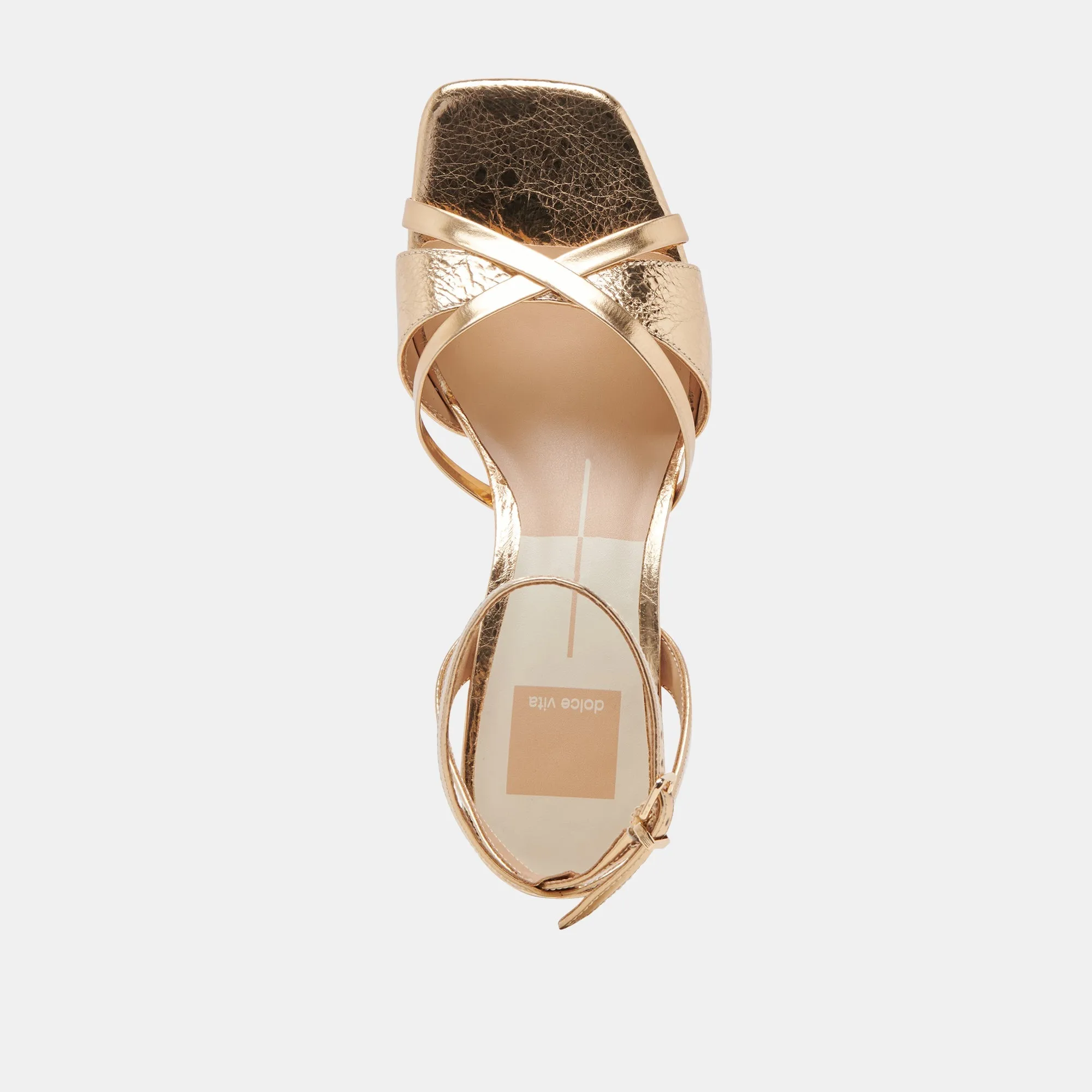 BLAKLY HEELS GOLD DISTRESSED LEATHER - re:vita