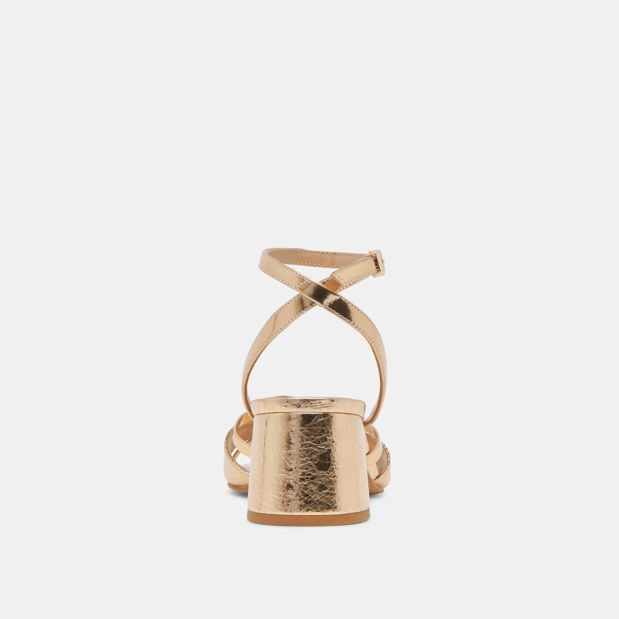 BLAKLY HEELS GOLD DISTRESSED LEATHER - re:vita