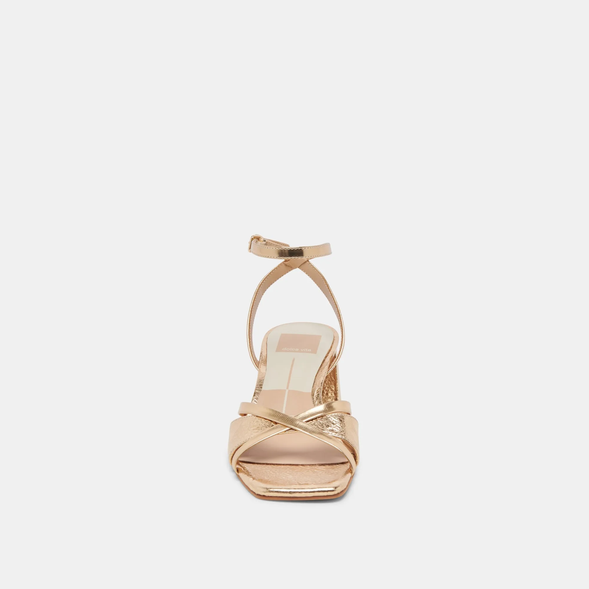 BLAKLY HEELS GOLD DISTRESSED LEATHER - re:vita
