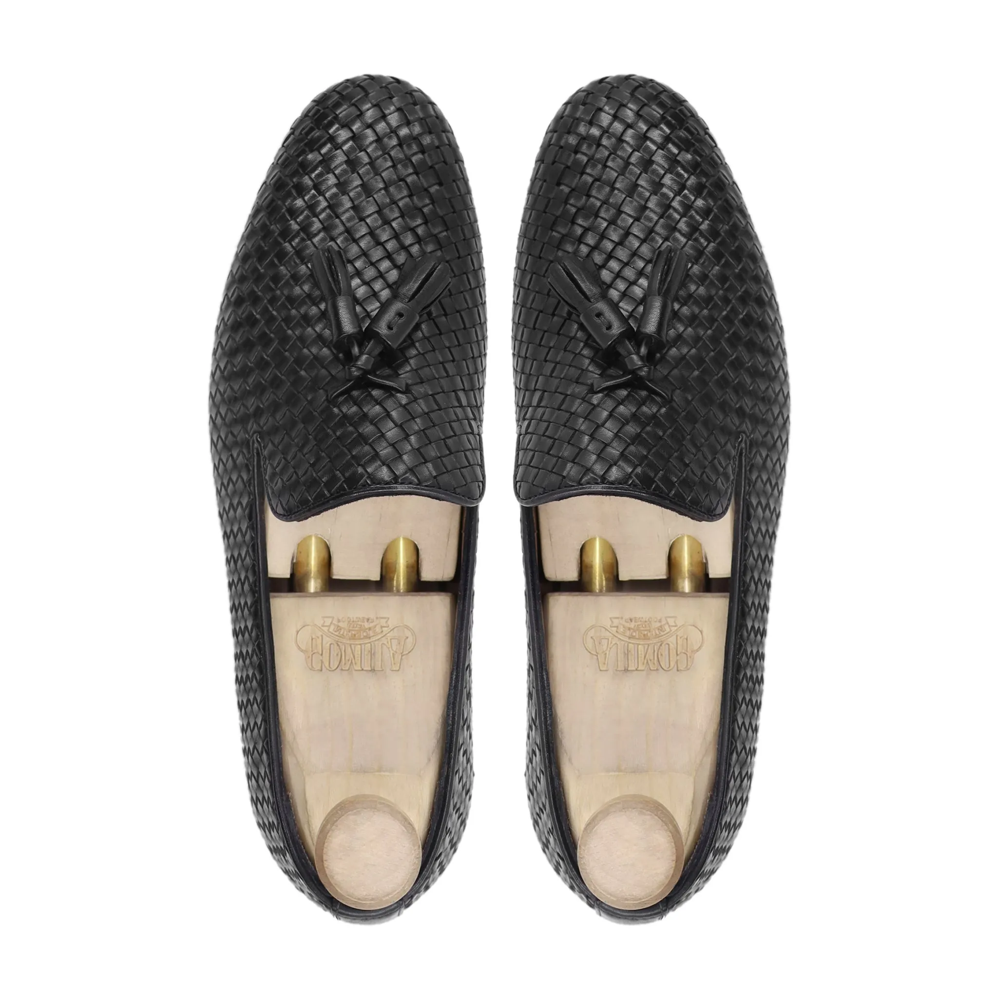 Borlange - Men's Black Hand Woven Calf Leather Loafer