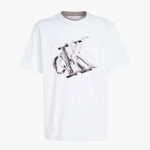 Calvin Klein Mens 3D Meta Monogram Short Sleeve Tee White