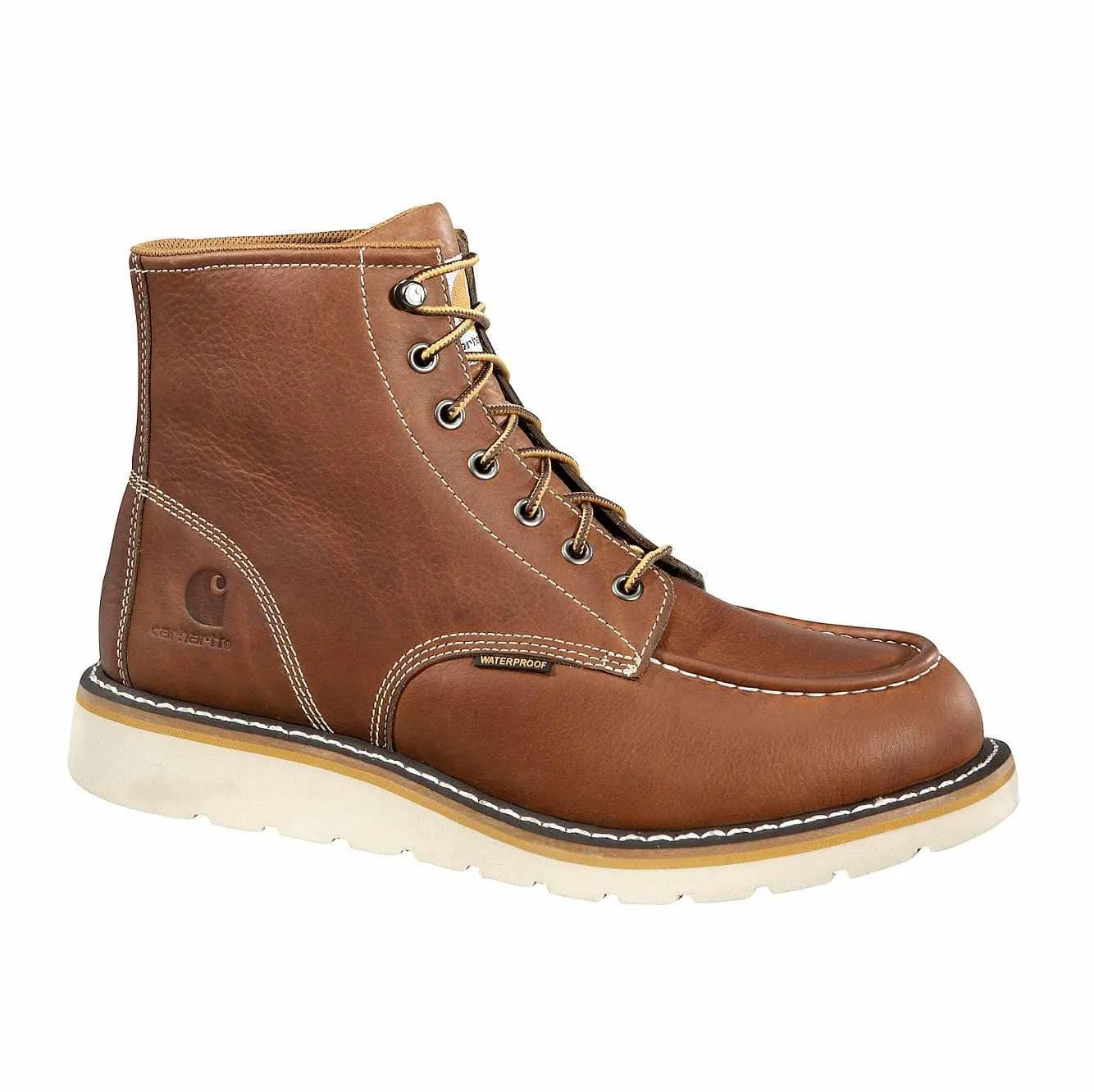 Carhartt Men's 6" Waterproof Steel Toe Tan Wedge Boot