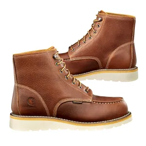 Carhartt Men's 6" Waterproof Steel Toe Tan Wedge Boot