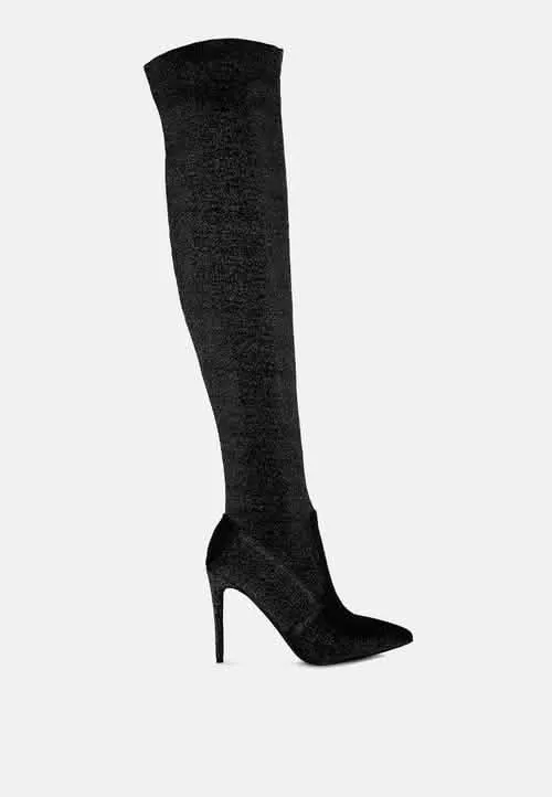 Chic Knit Over-the-Knee Stiletto Boots