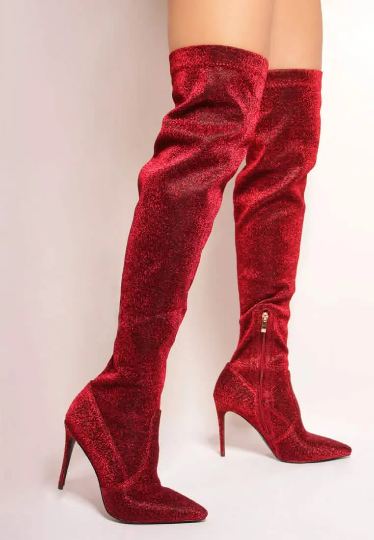 Chic Knit Over-the-Knee Stiletto Boots