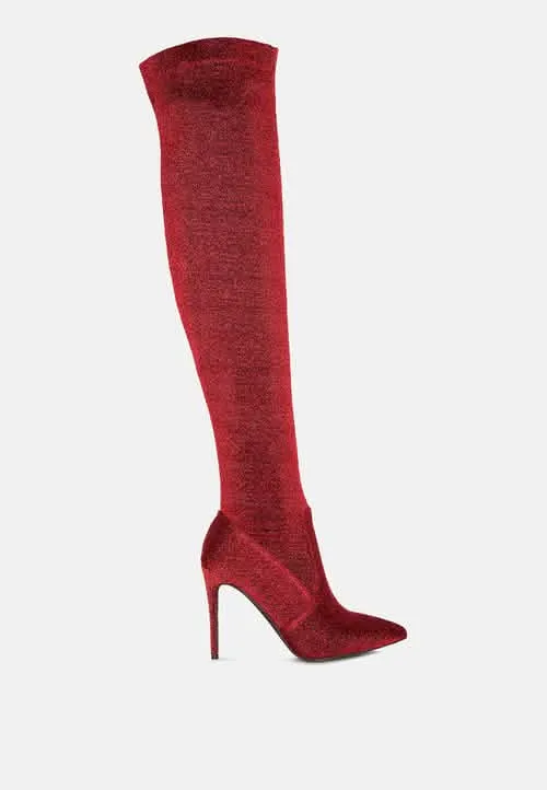 Chic Knit Over-the-Knee Stiletto Boots