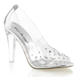 CLEARLY-420 Clear, 4 1/2" Heels