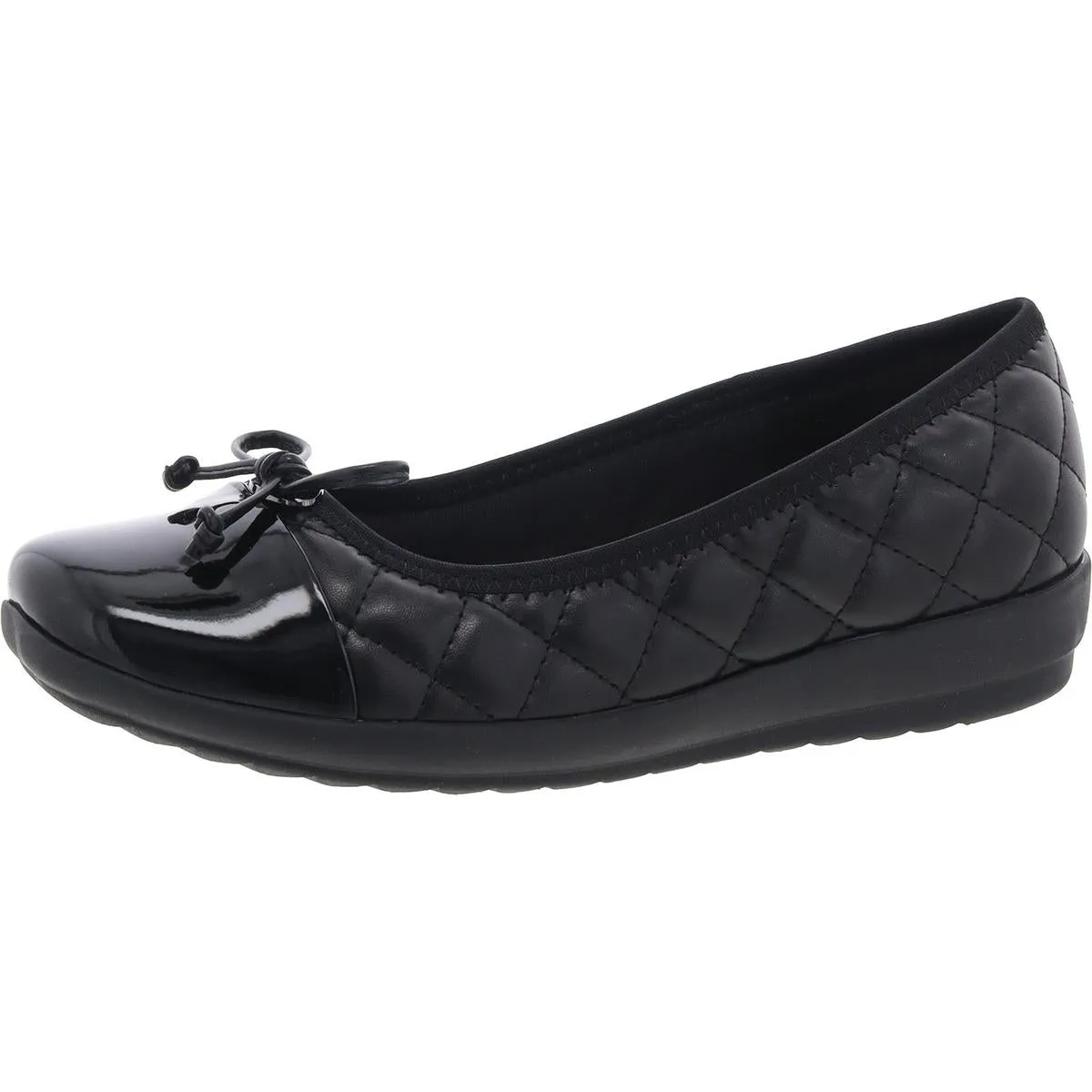 Easy Spirit Womens Adrina 3 Faux Leather Flat Moccasins