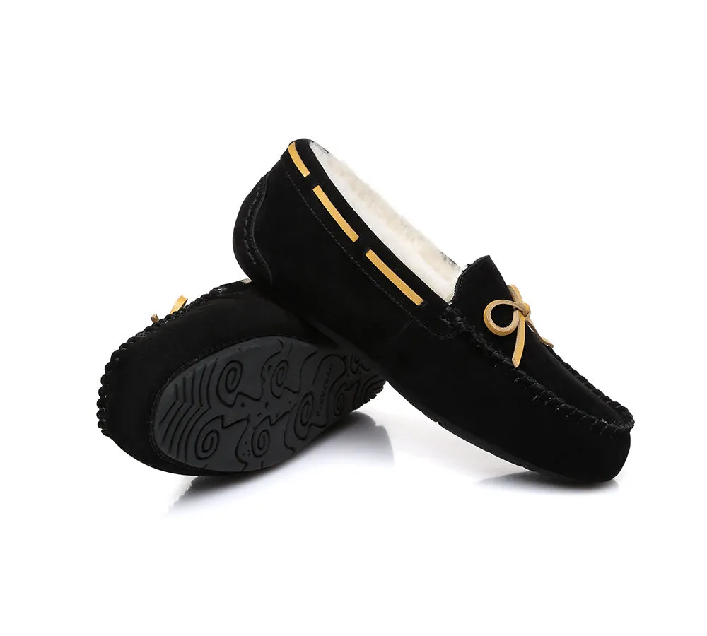 EVERAU® UGG Slippers Women Sheepskin Wool Bow Casual Miracle Moccasins