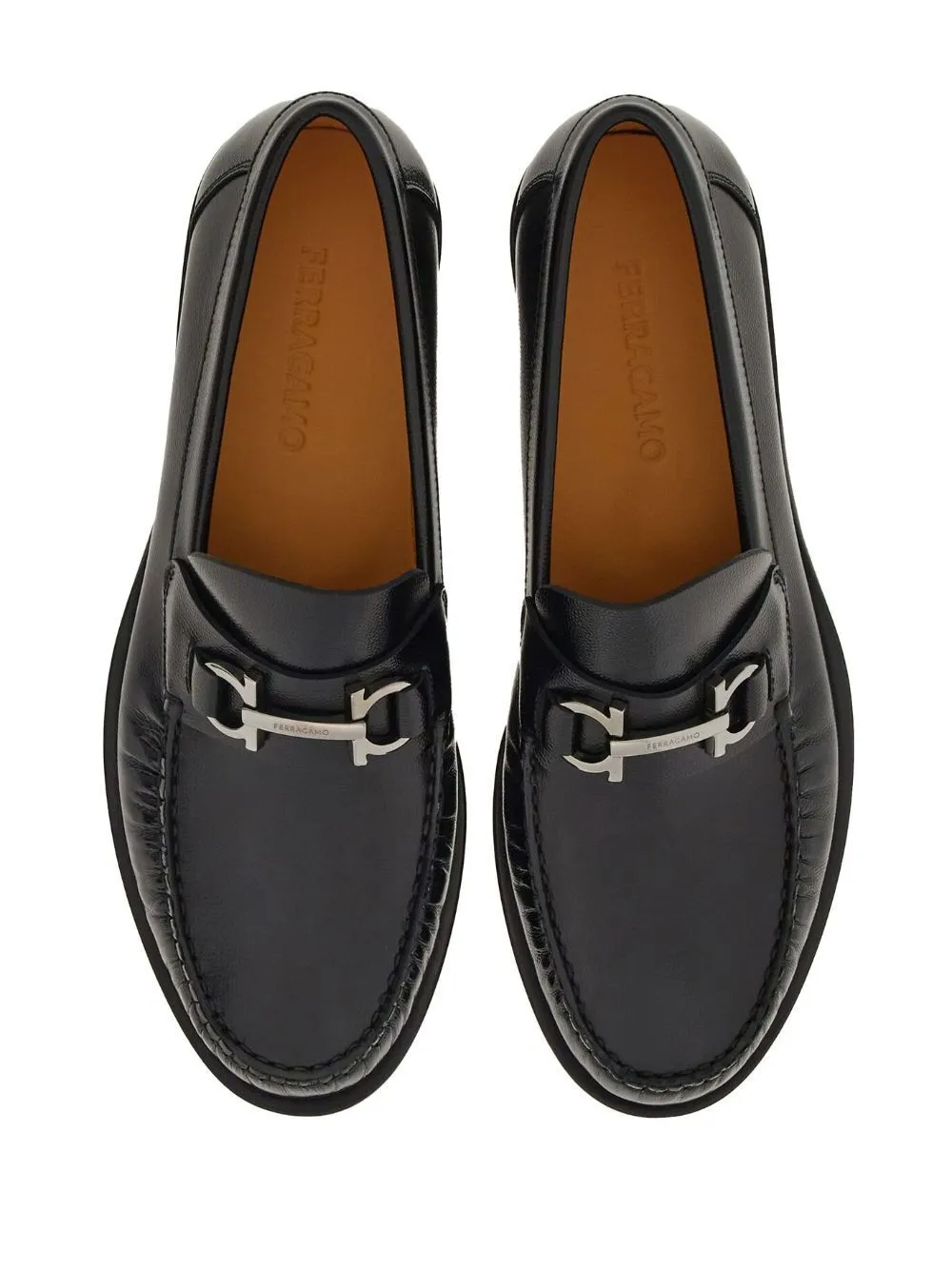 Ferragamo Elegant British Gancini Hook Loafers