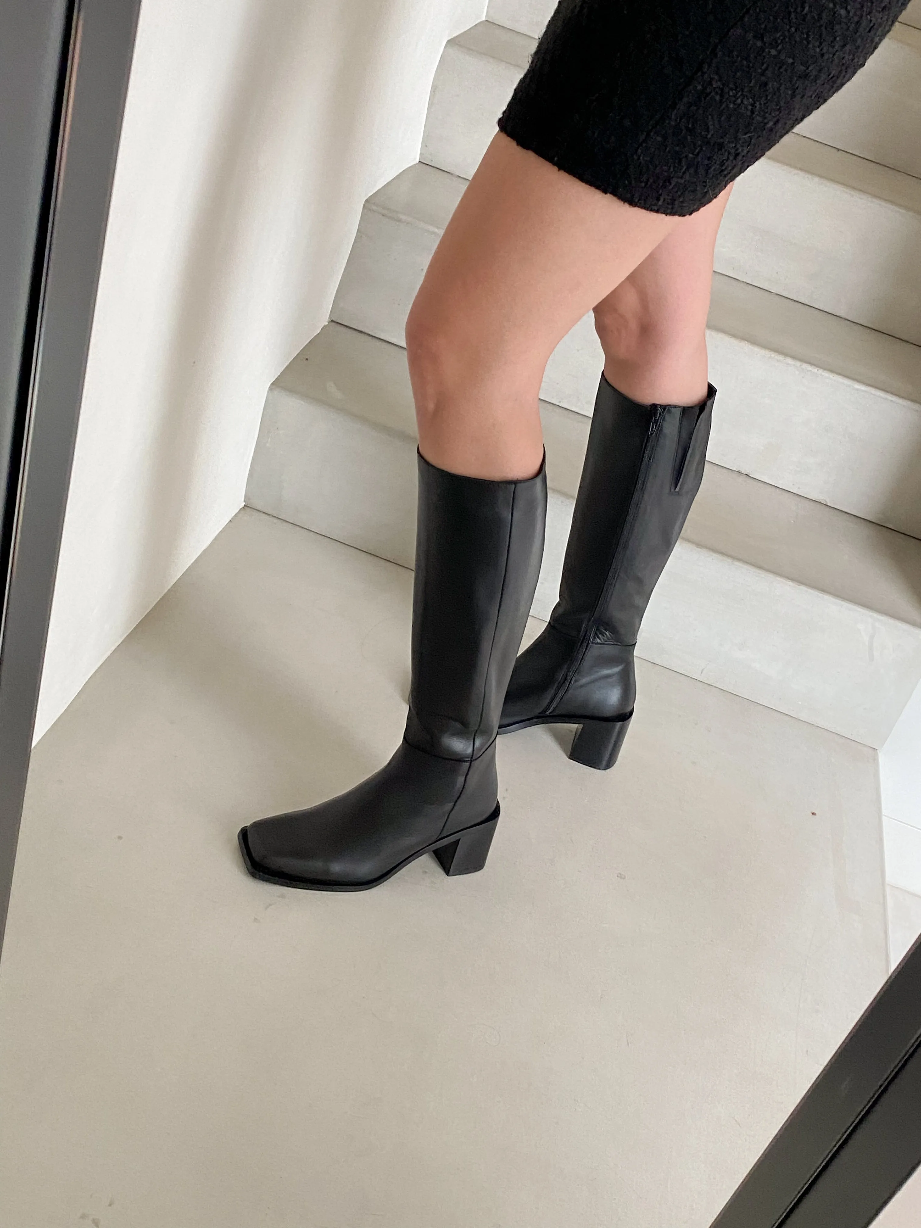 High Squared Heel Boots
