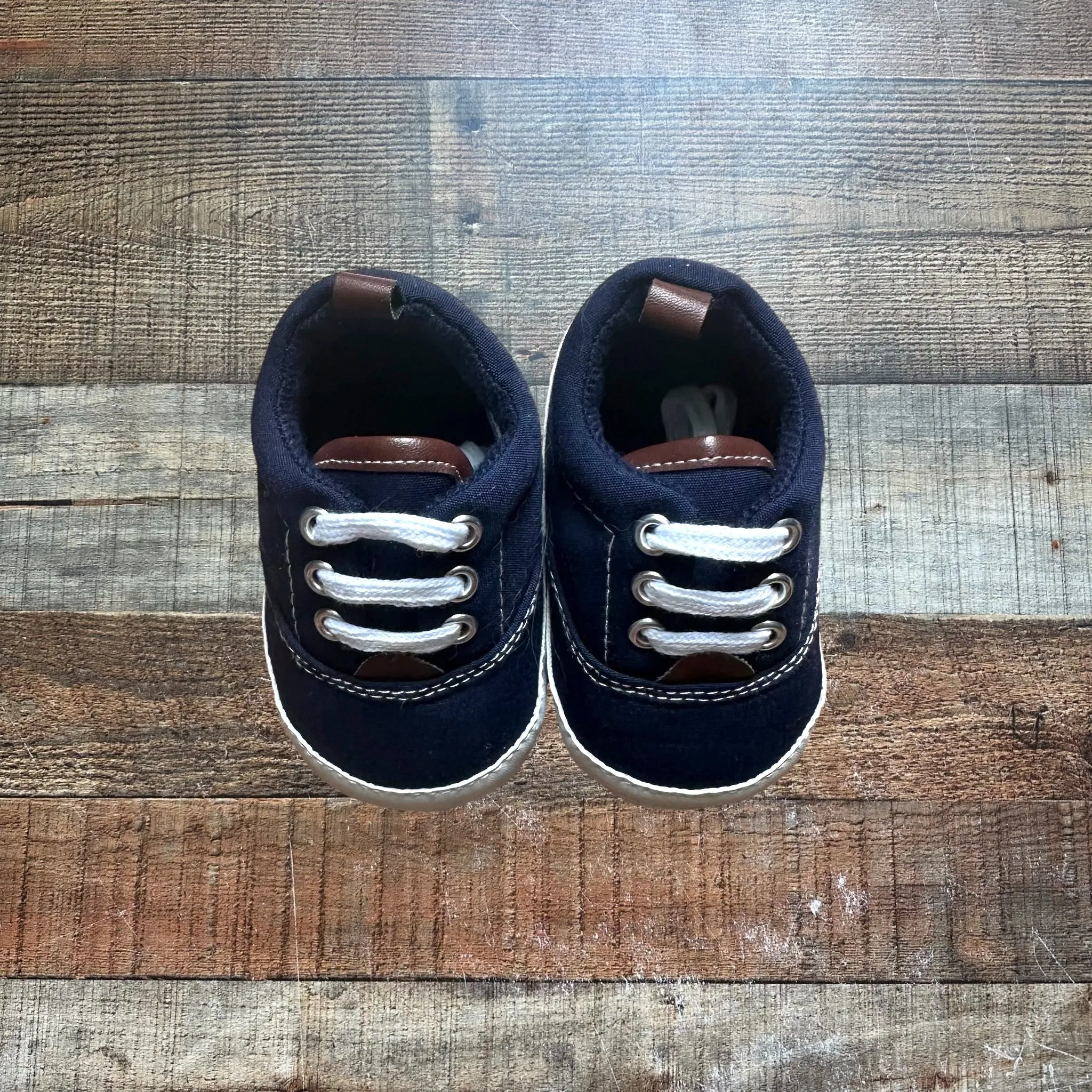 Hudson Baby Navy with White Stitching Crib Shoes- Size 6-12M (Brand New)