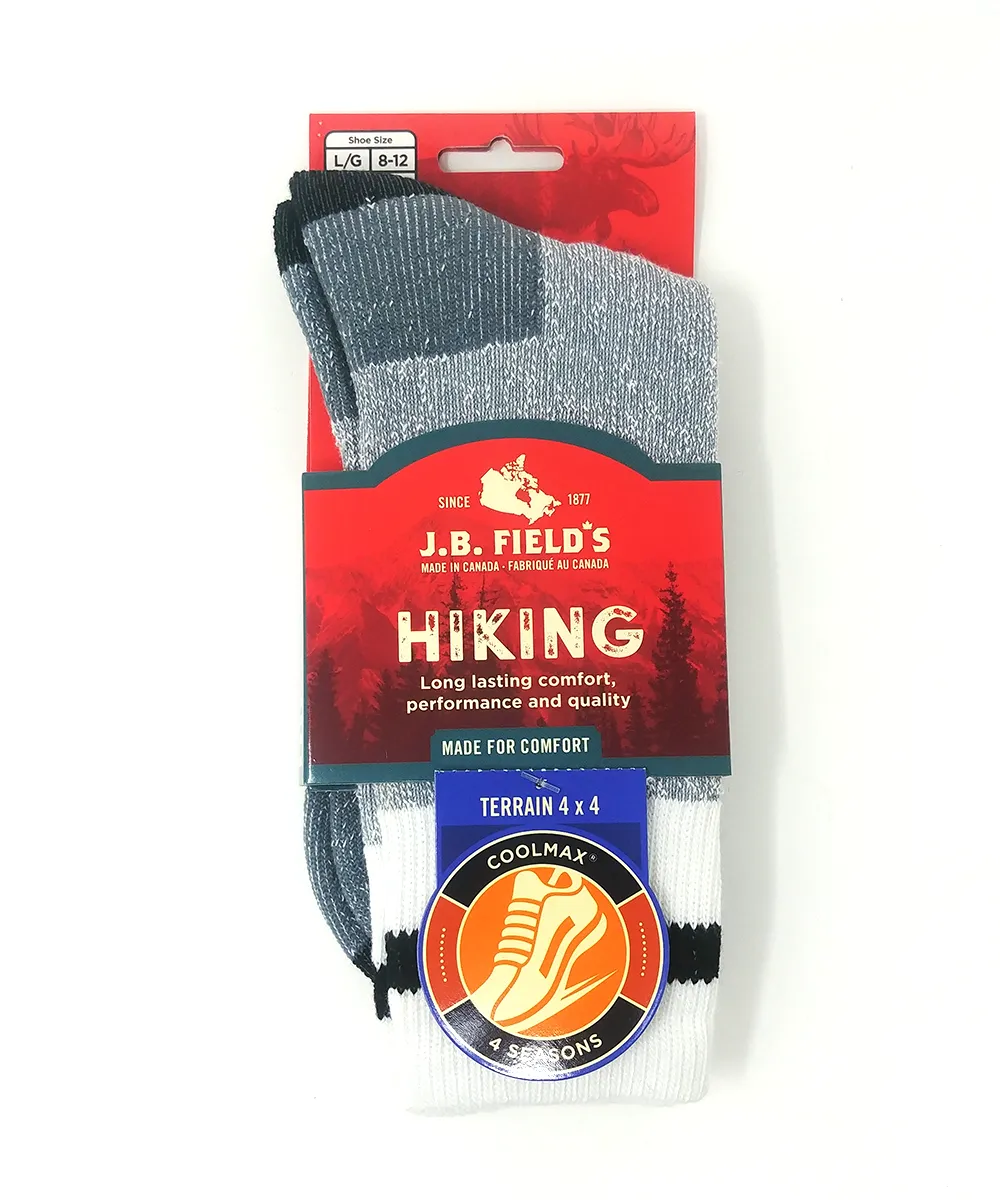 J.B. Field's "Terrain 4x4" Summer Coolmax Hiking Sock (Large)