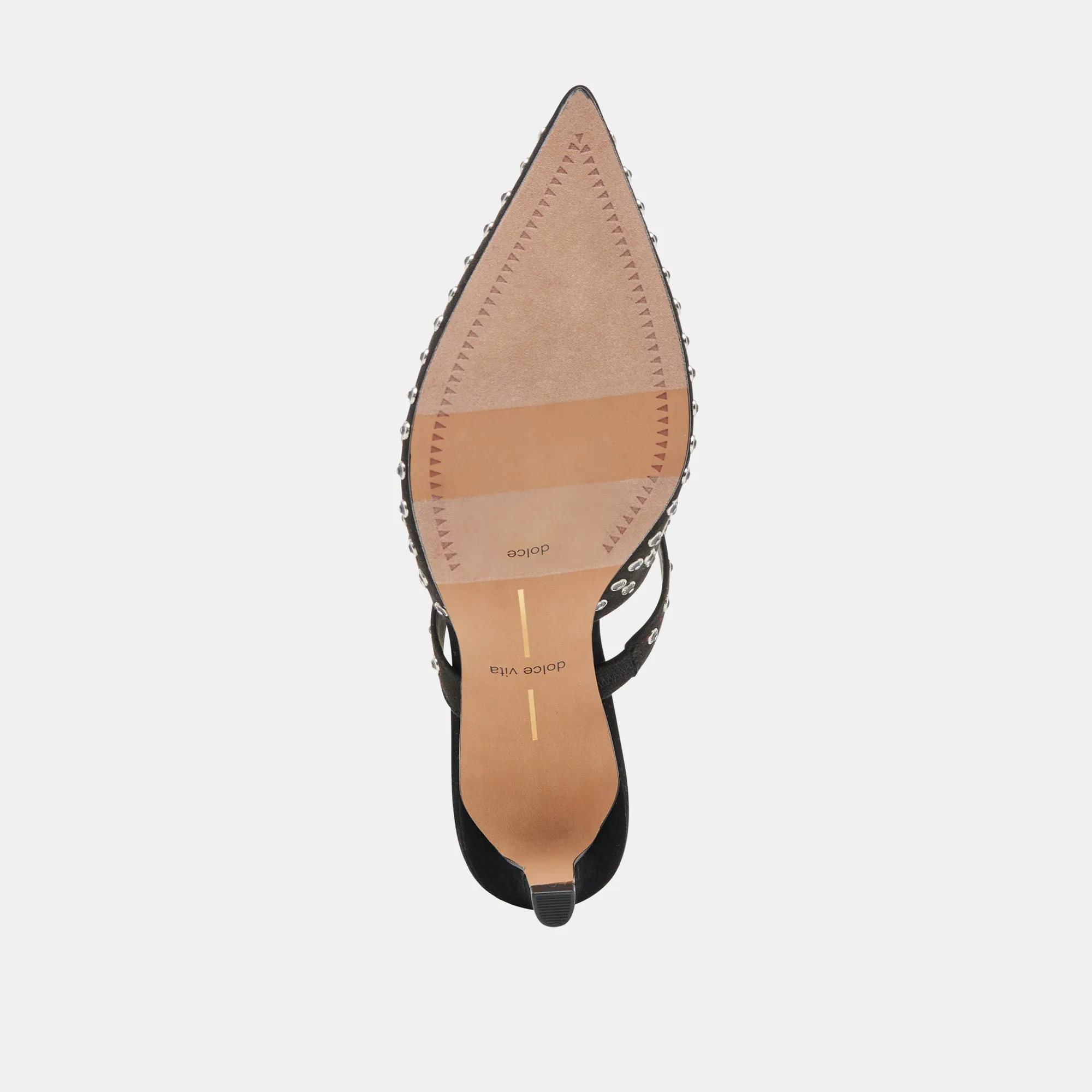 KANIKA MID CRYSTAL STUD HEELS BLACK CRYSTAL
