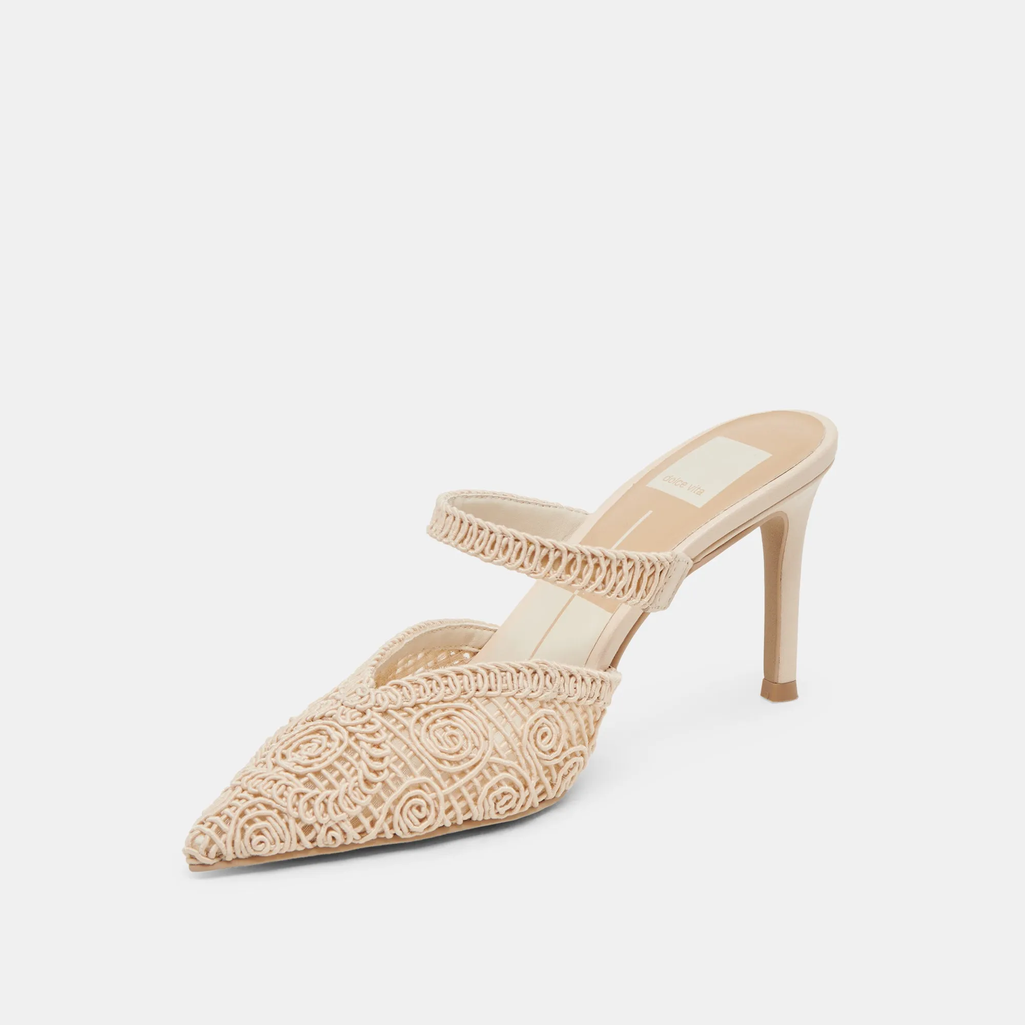 KASSY HEELS NATURAL MACRAME