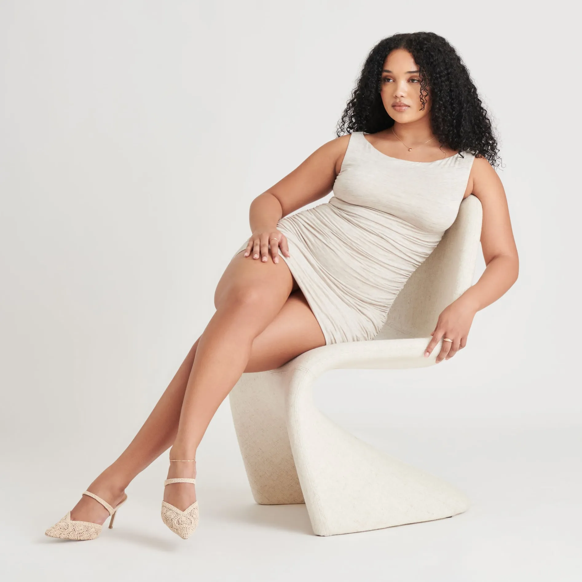 KASSY HEELS NATURAL MACRAME