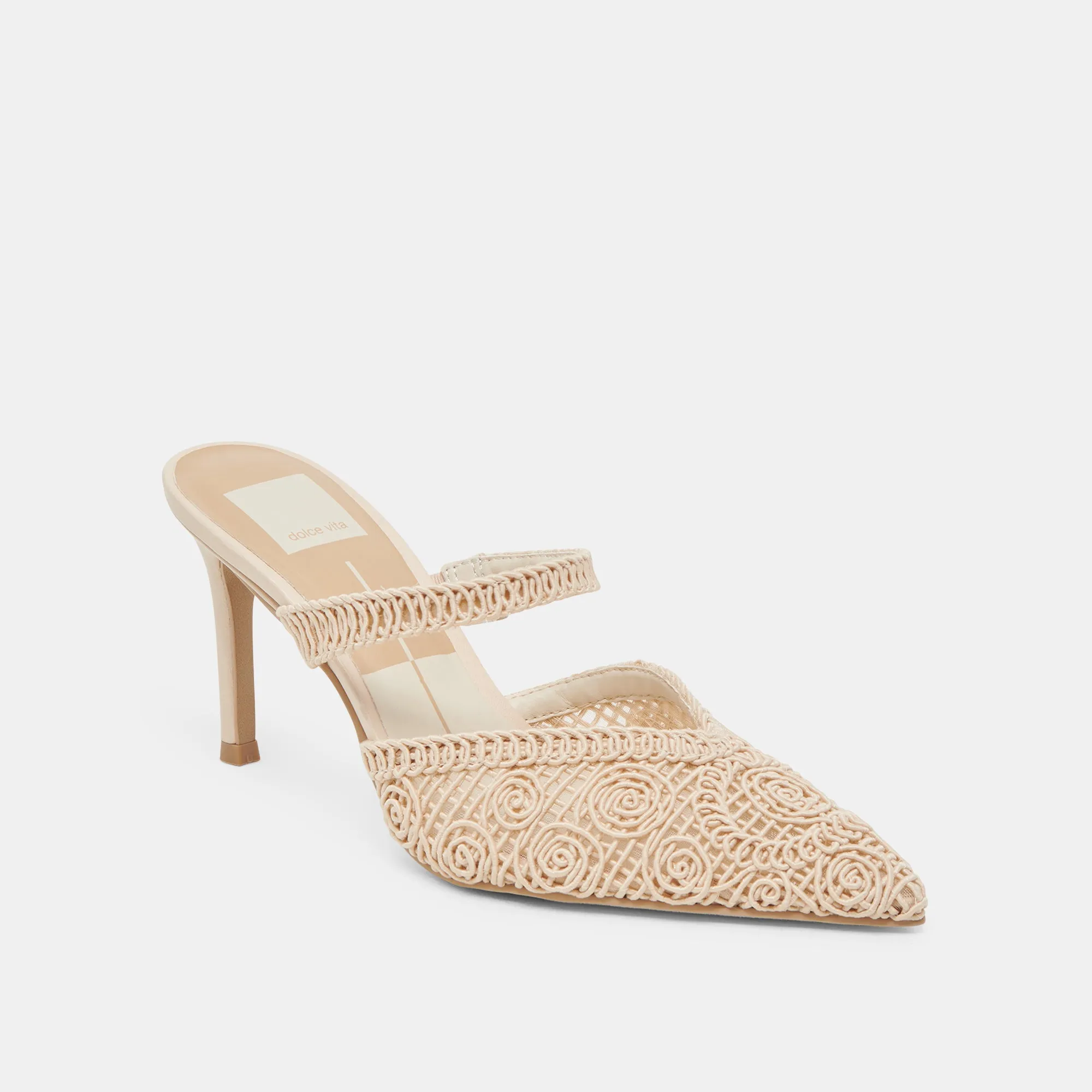 KASSY HEELS NATURAL MACRAME