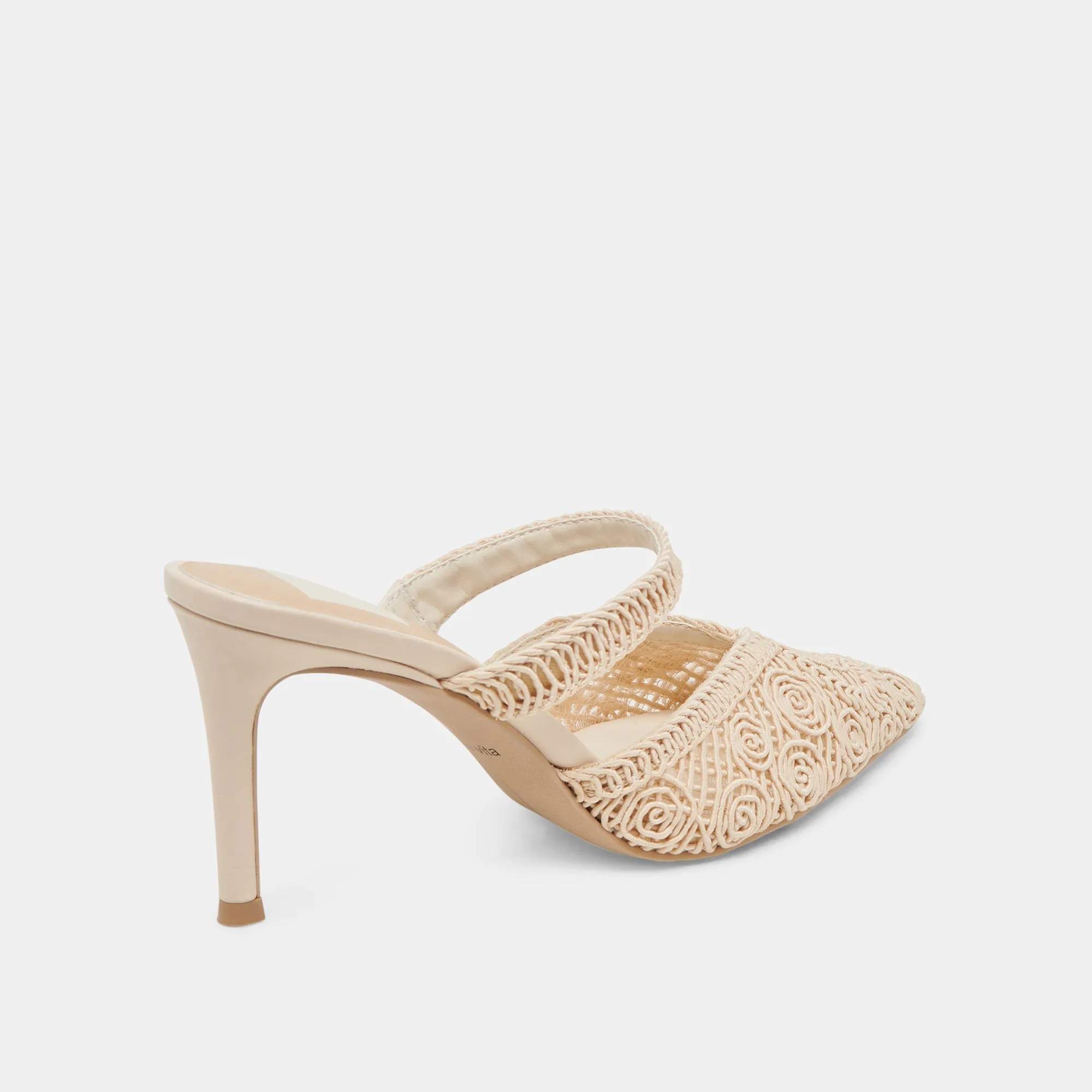 KASSY HEELS NATURAL MACRAME