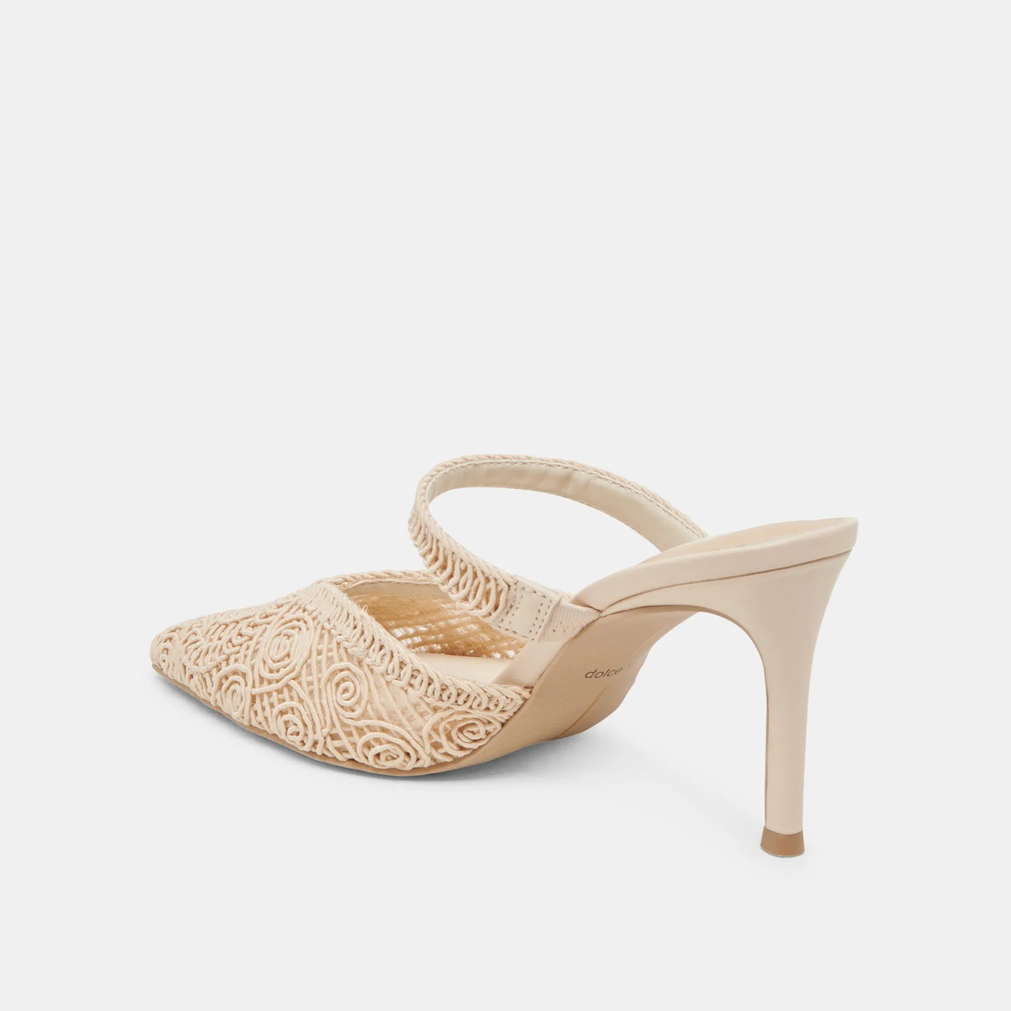 KASSY HEELS NATURAL MACRAME