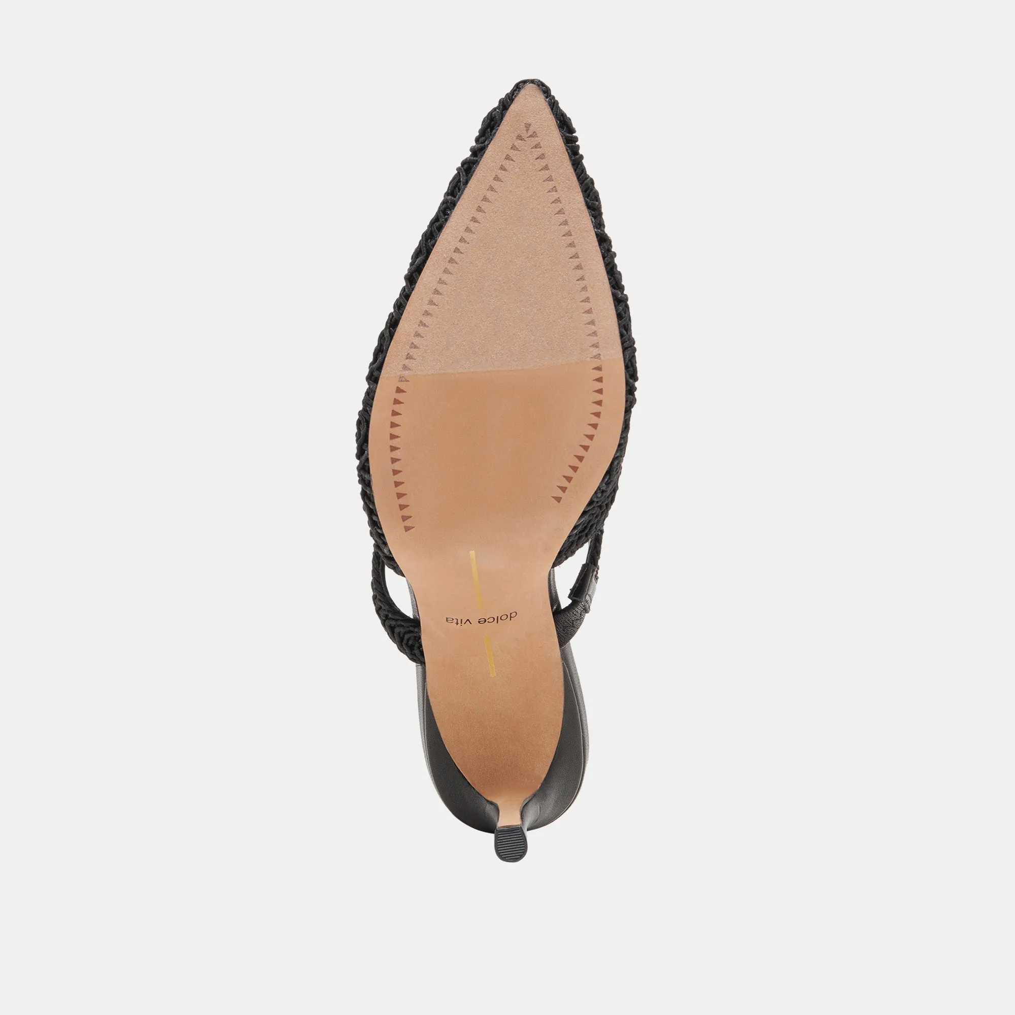 KASSY HEELS ONYX MACRAME