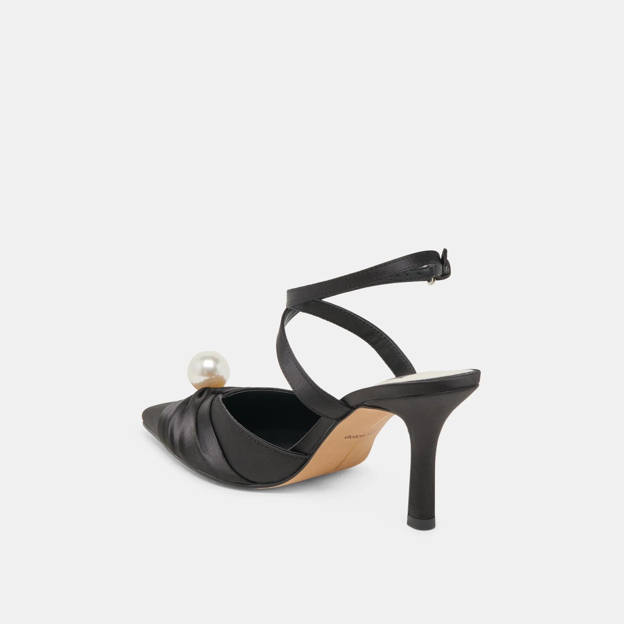 KAYSEY HEELS ONYX SATIN