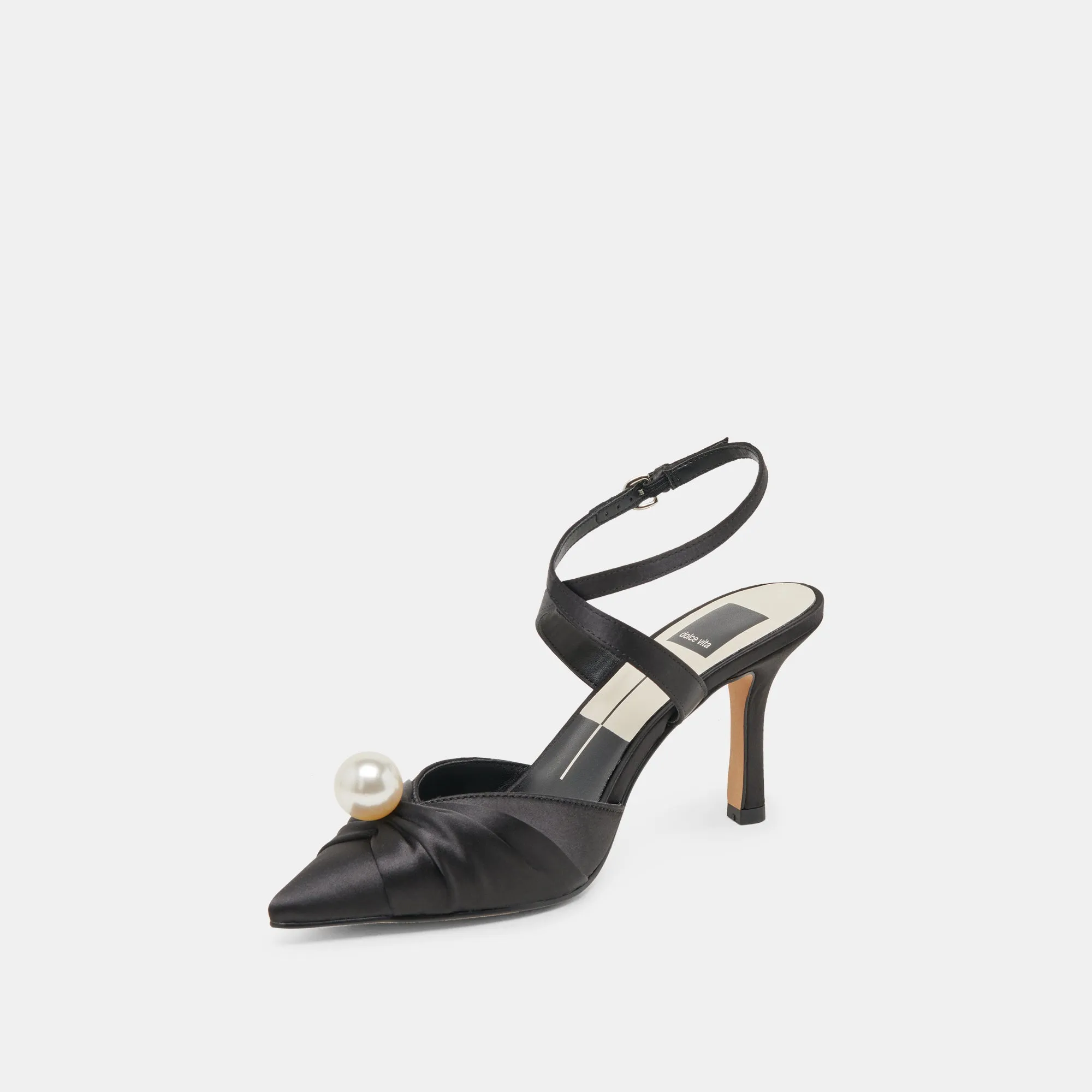 KAYSEY HEELS ONYX SATIN