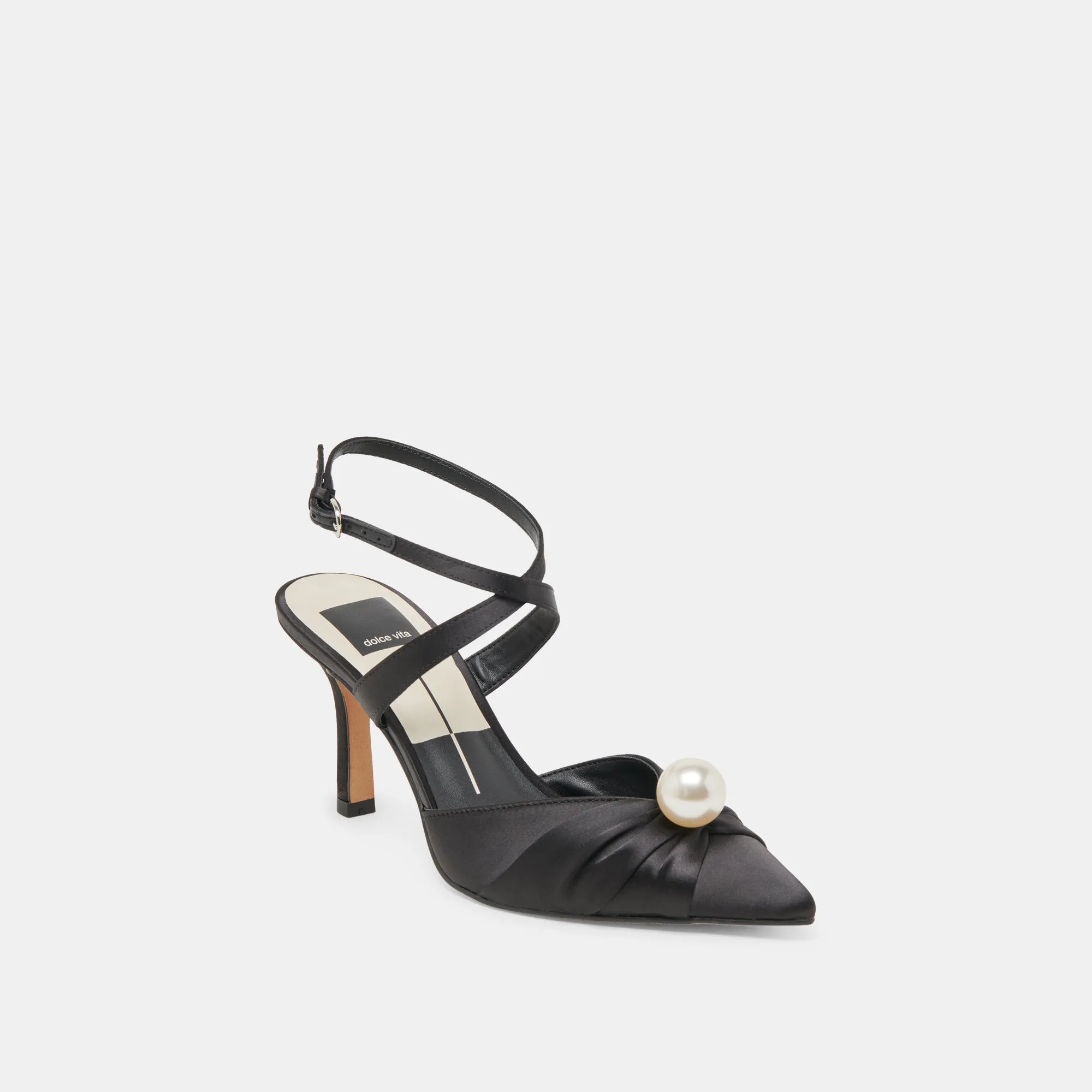 KAYSEY HEELS ONYX SATIN