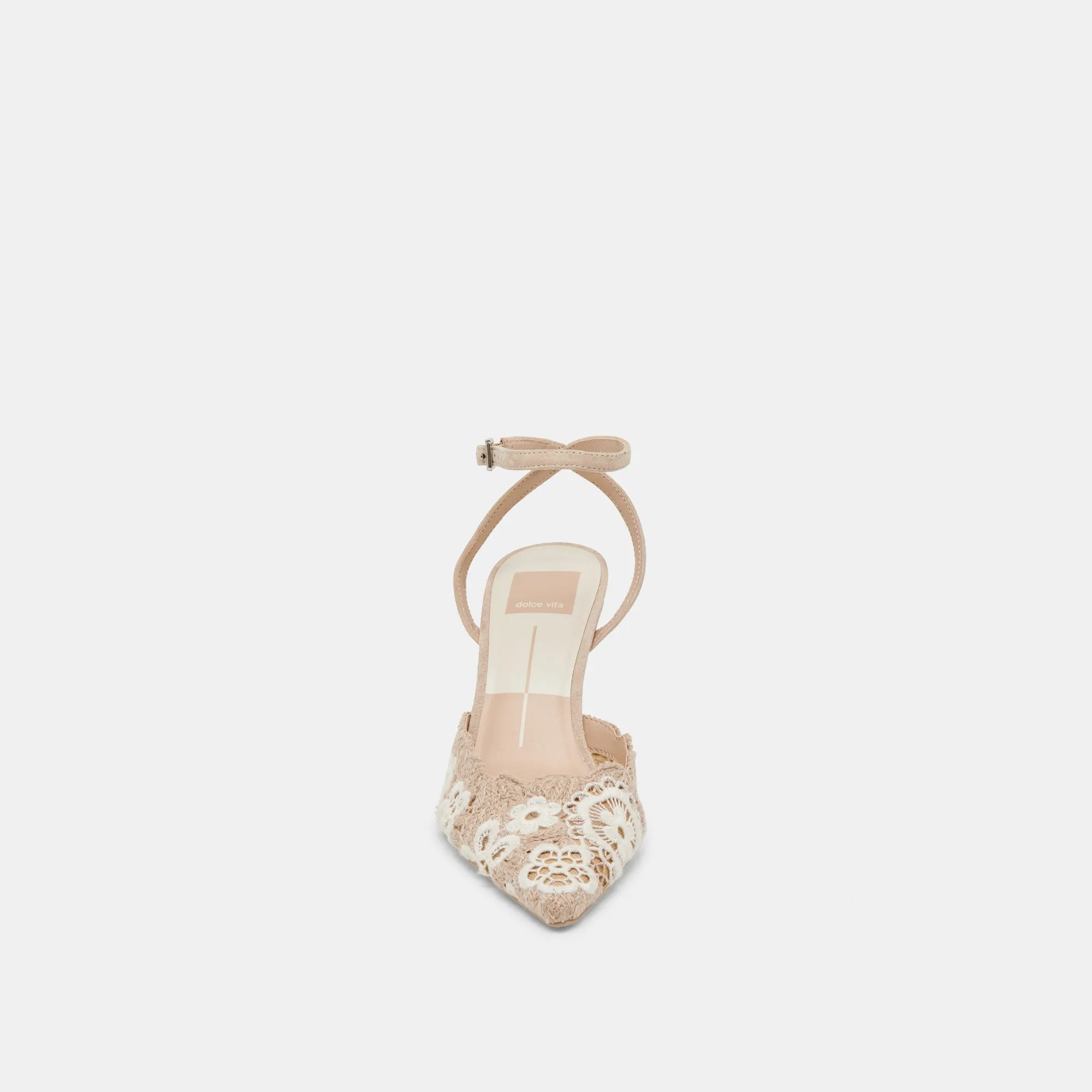 KENEDY HEELS TAUPE MULTI CROCHET