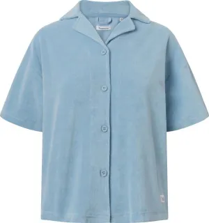 Knowledge Cotton Apparel Women&#x27;s Woven Terry Short Sleeve Shirt  Airy Blue | Buy Knowledge Cotton Apparel Women&#x27;s Woven Terry Short Sleeve Shirt  Airy Blue here | Outnorth
