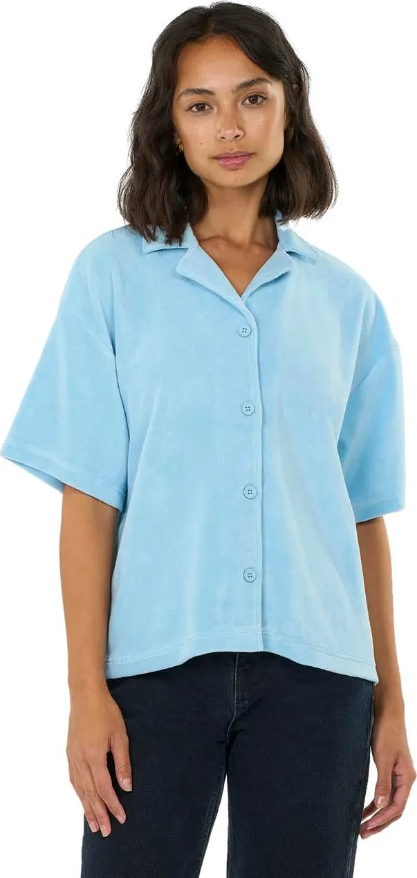 Knowledge Cotton Apparel Women&#x27;s Woven Terry Short Sleeve Shirt  Airy Blue | Buy Knowledge Cotton Apparel Women&#x27;s Woven Terry Short Sleeve Shirt  Airy Blue here | Outnorth